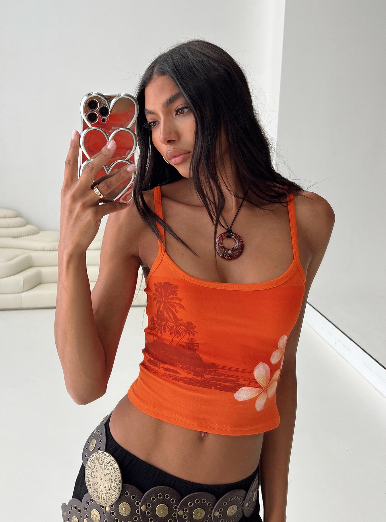 Turuncu Günbatımı Tank Top