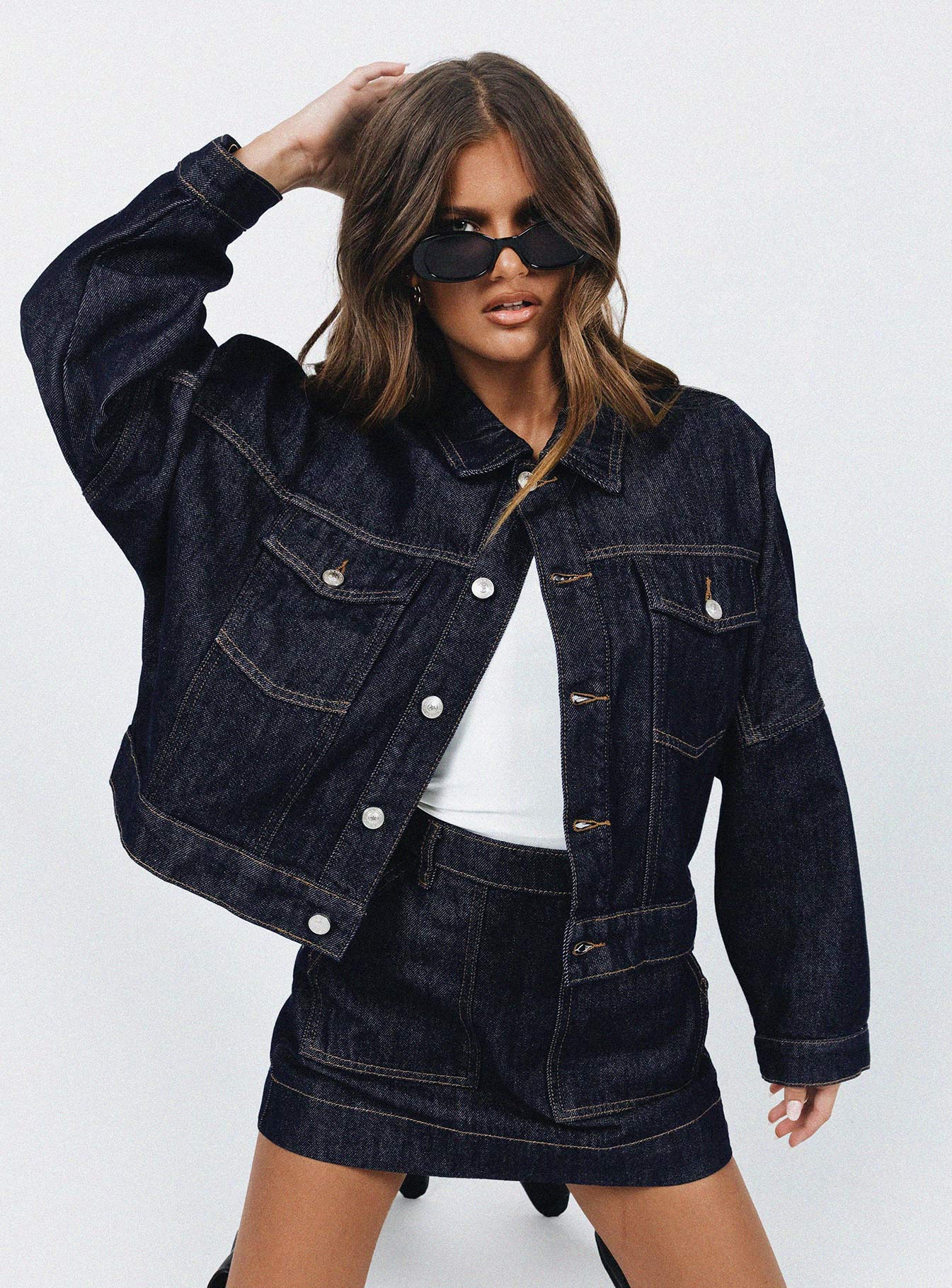 Koyu Yıkama Denim Hughes Ceket