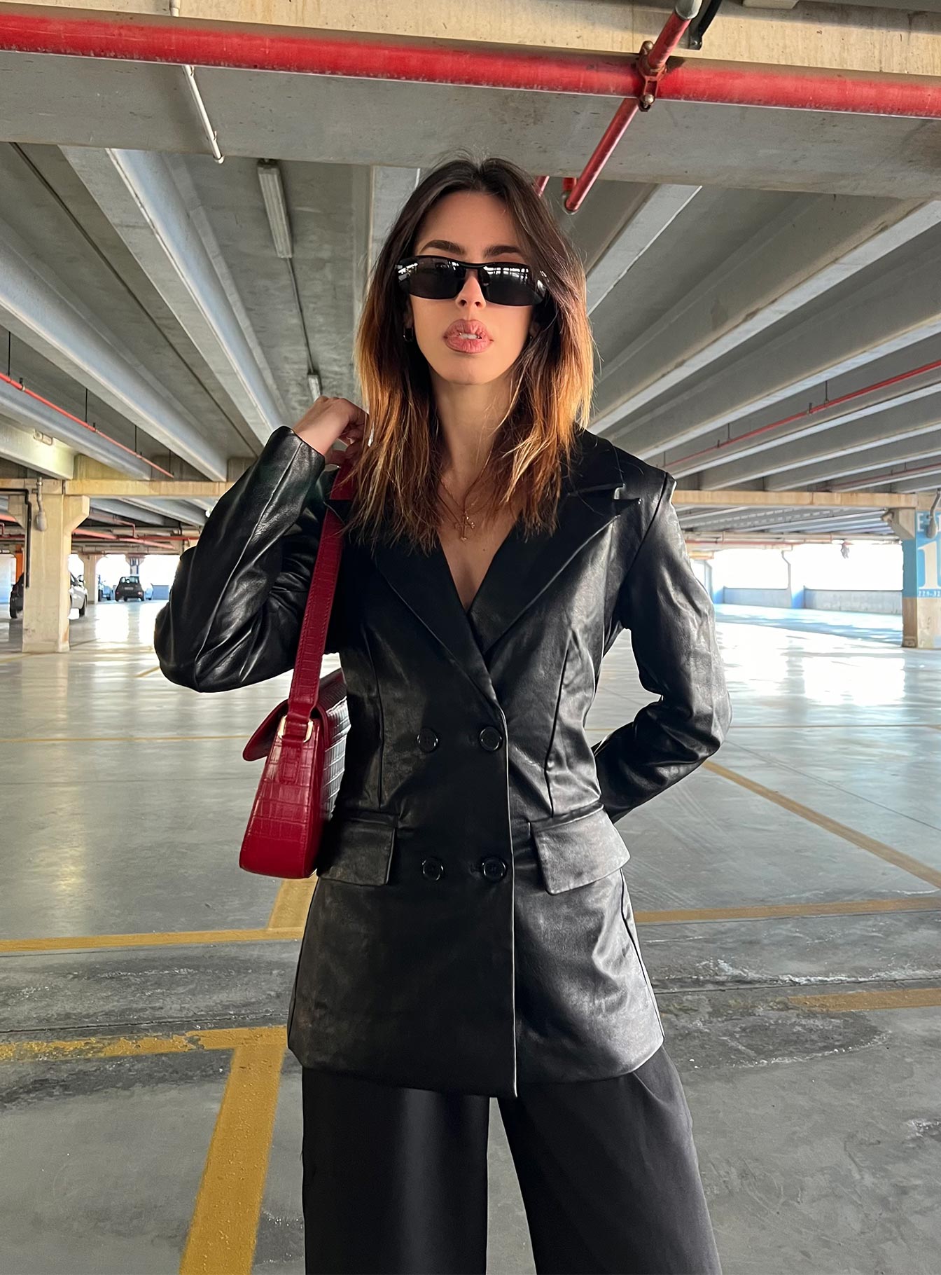 Ellen Suni Deri Blazer Ceket