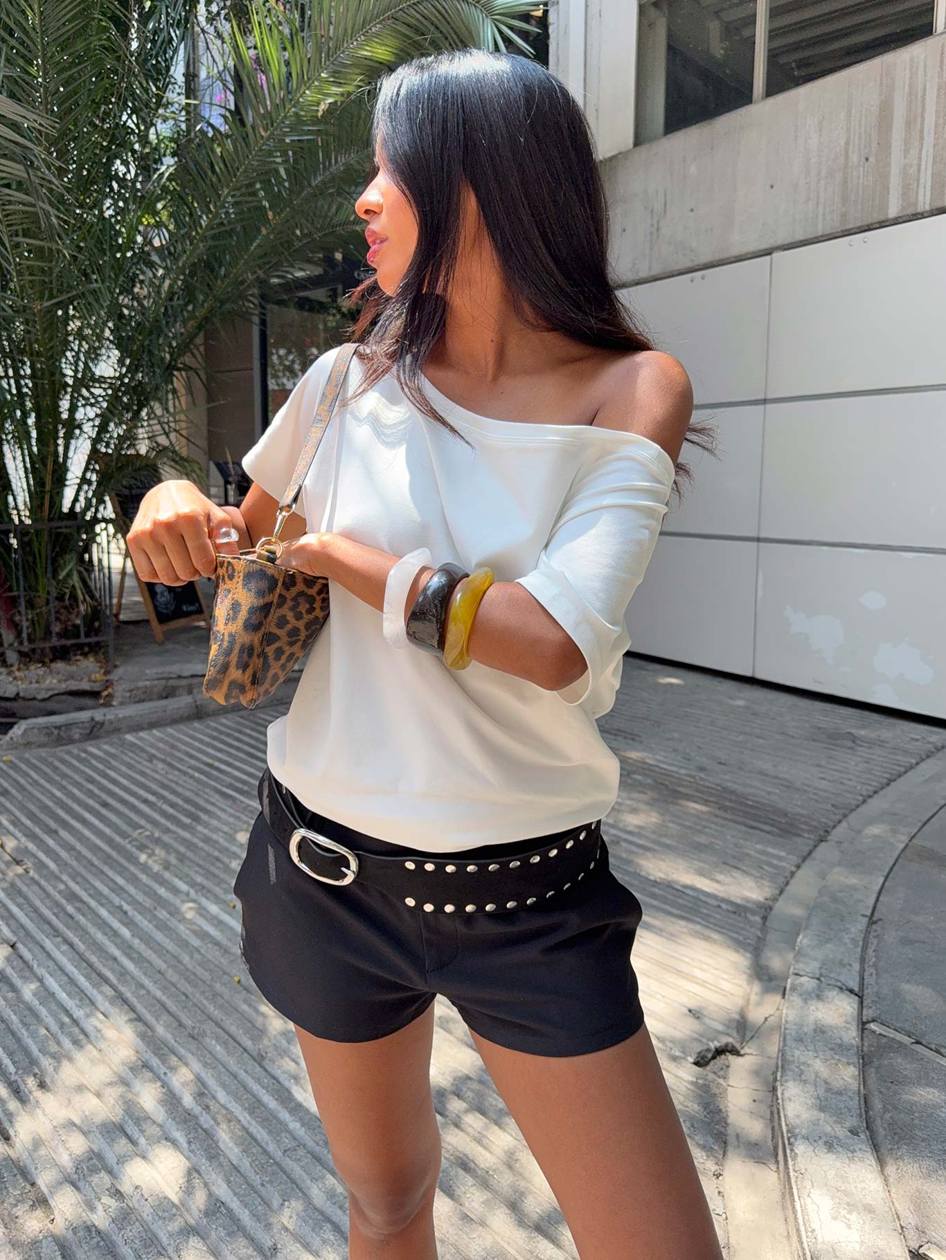 İkonik Bebek Off Shoulder Beyaz Bluz