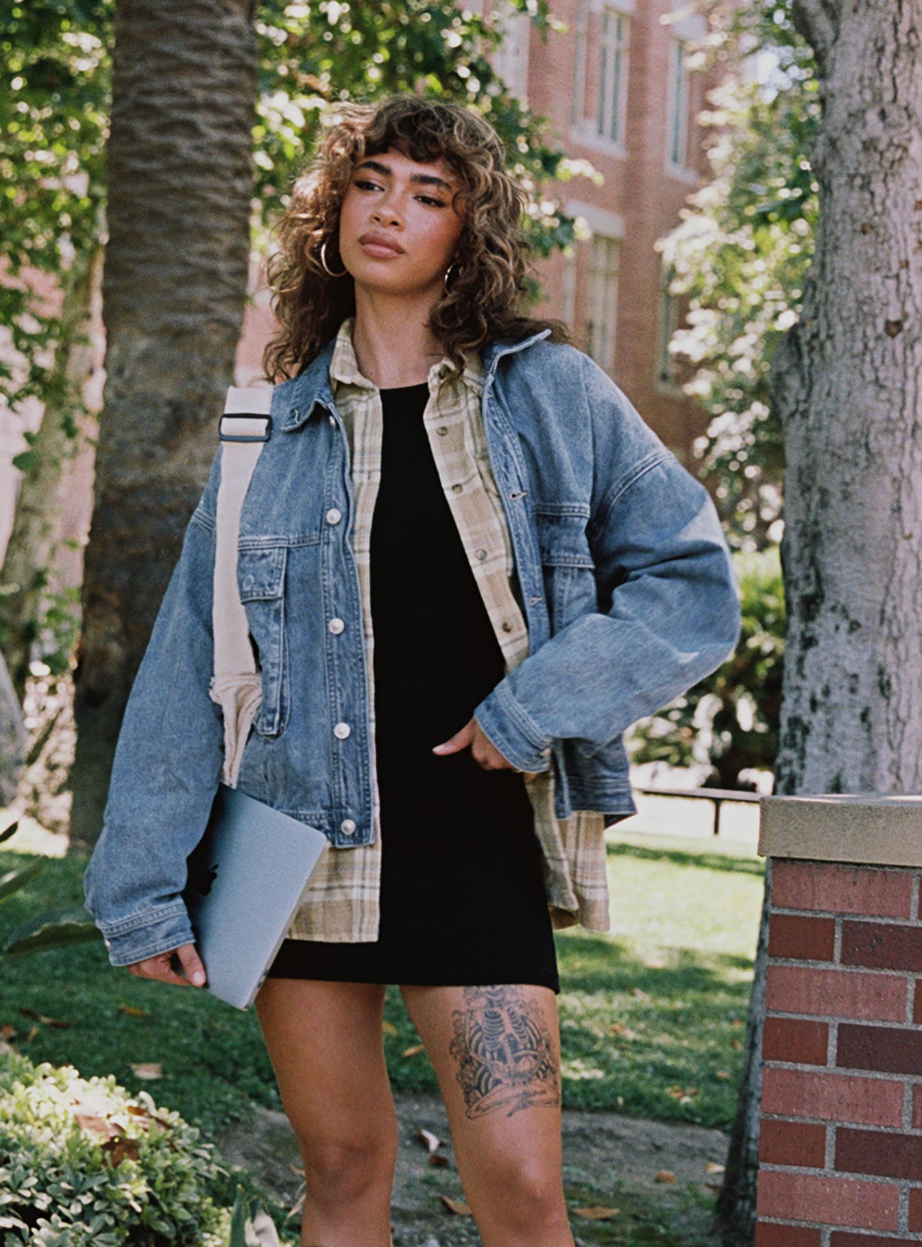 Orta Yıkama Oversize Denim Ceket