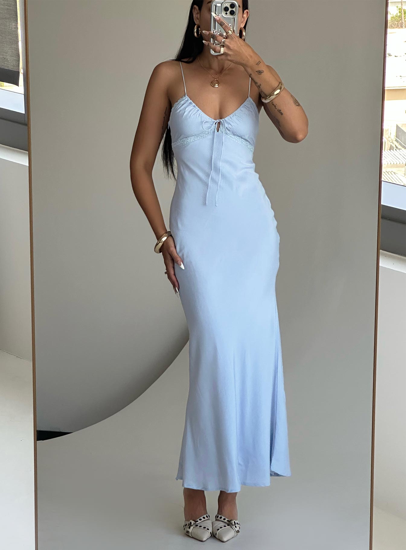 Emily Mavi Maxi Elbise