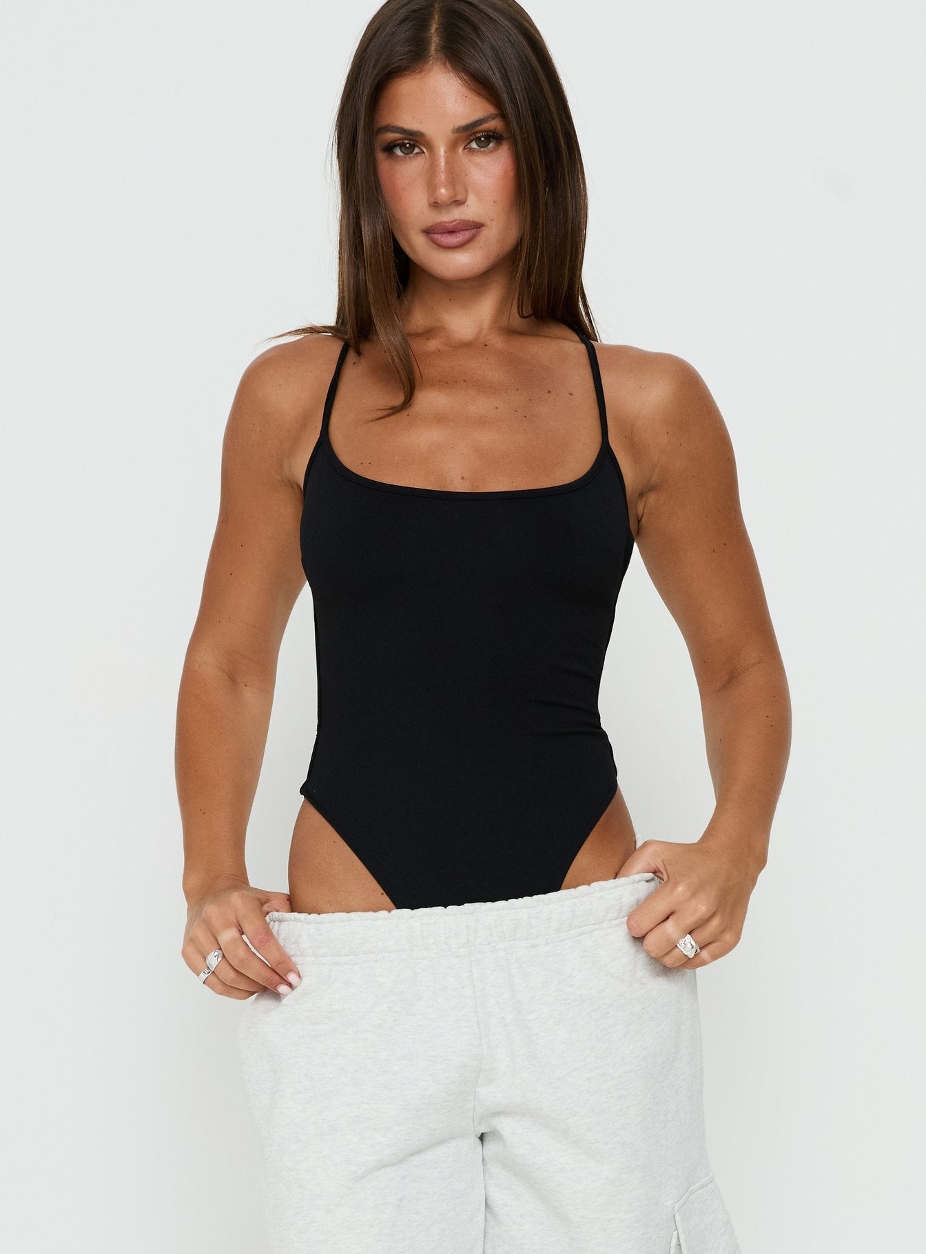 Siyah Bağlı Body