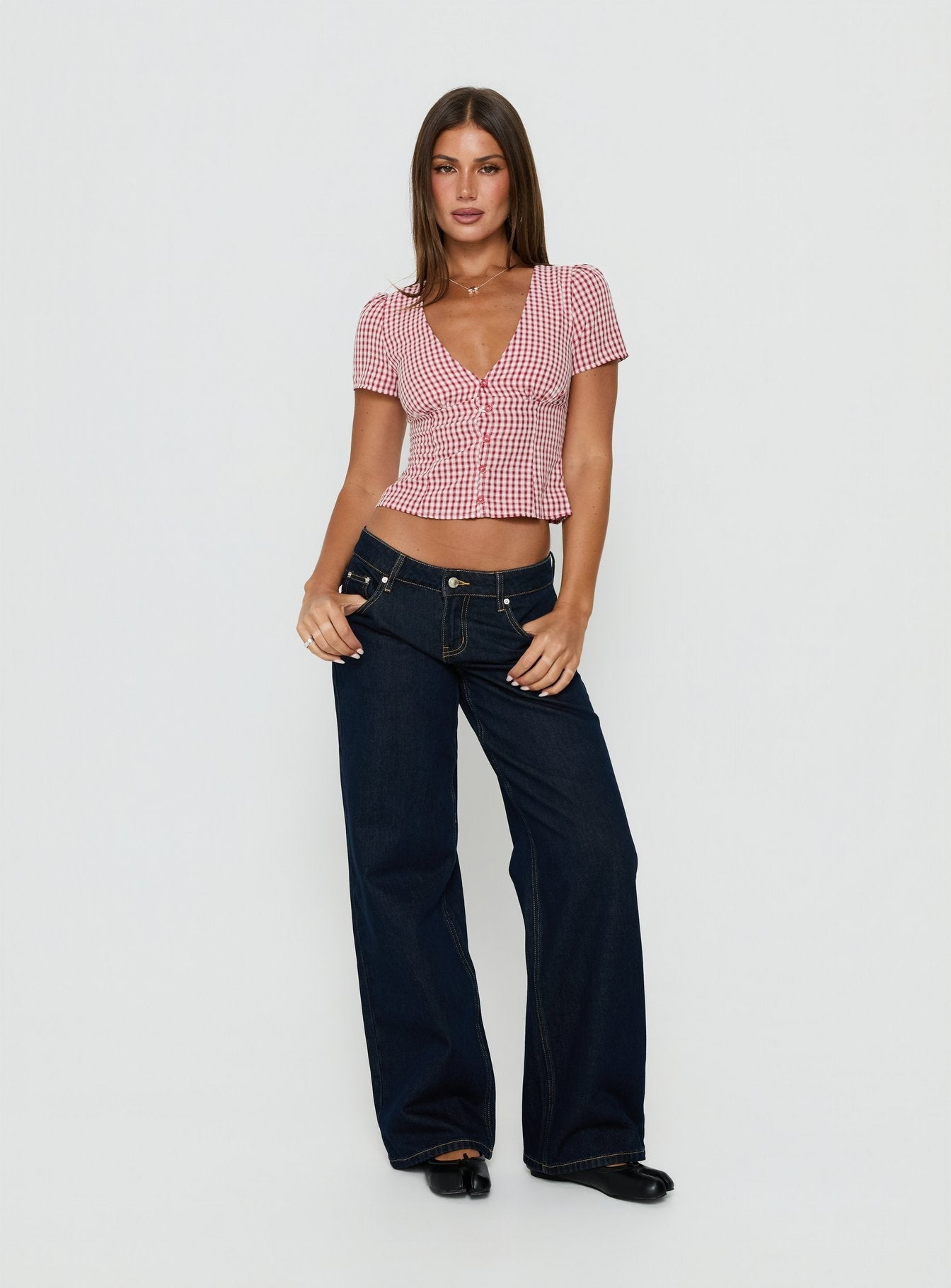 Isolda Kırmızı Gingham Bluz