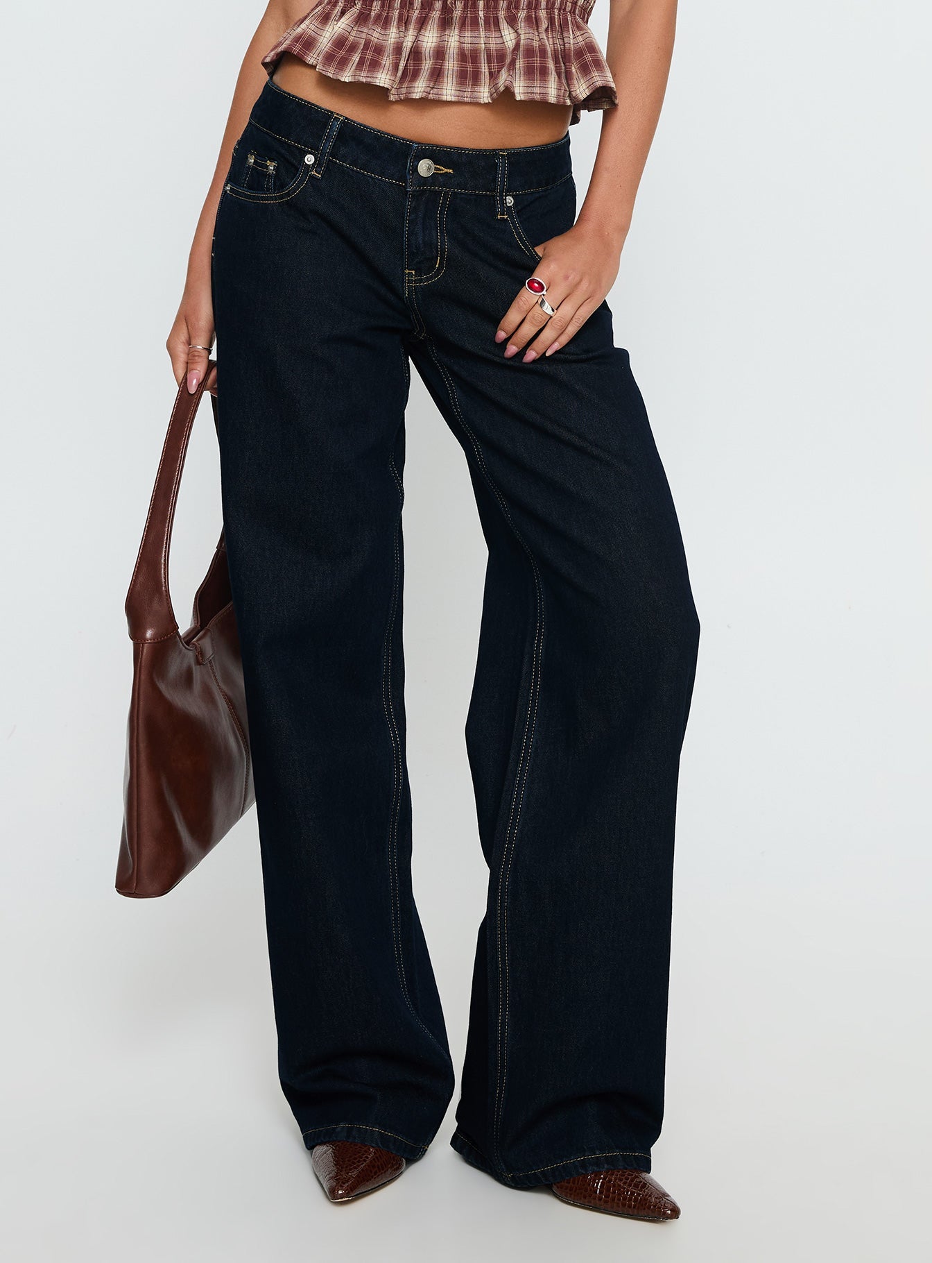 Tidal Wave Düşük Bel Ham Denim Düz Paça Kot Pantolon
