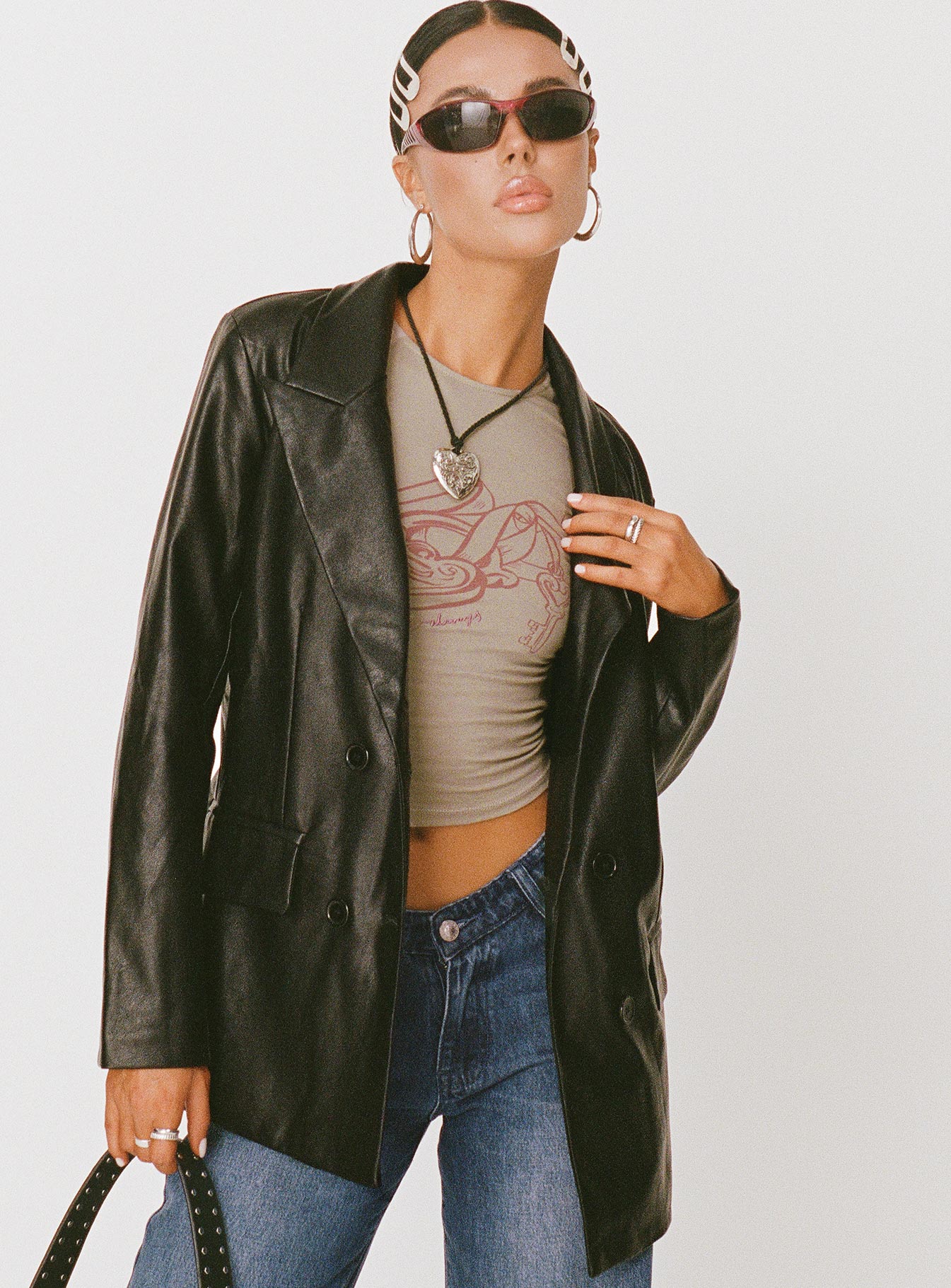 Ellen Suni Deri Blazer Ceket