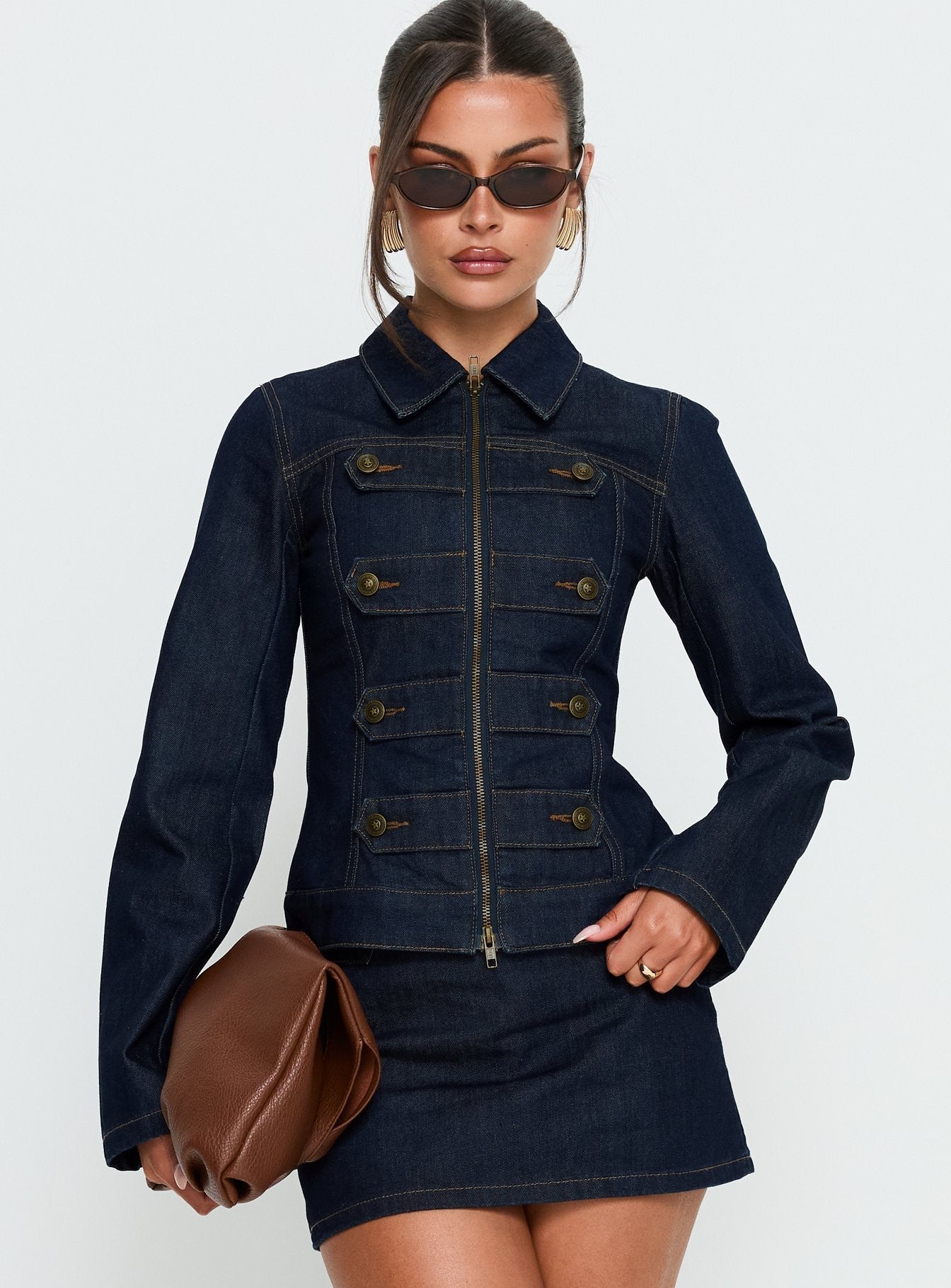 Cristen Cadet İndigo Tokalı Denim Ceket