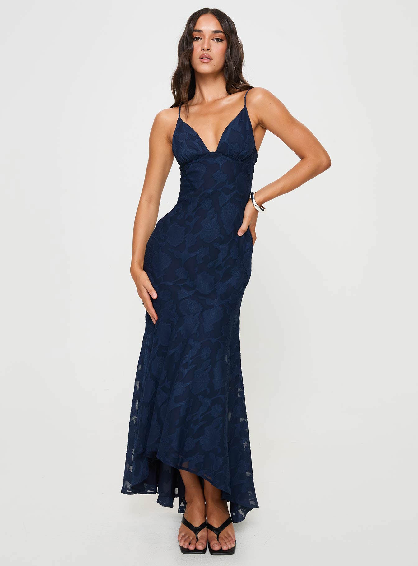 Lacivert Cyrene Maxi Elbise