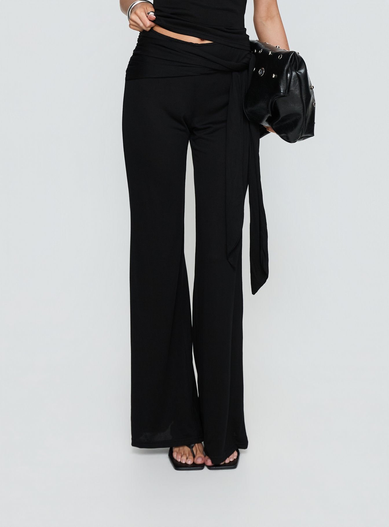 Katiana Siyah Sarma Jersey Pantolon