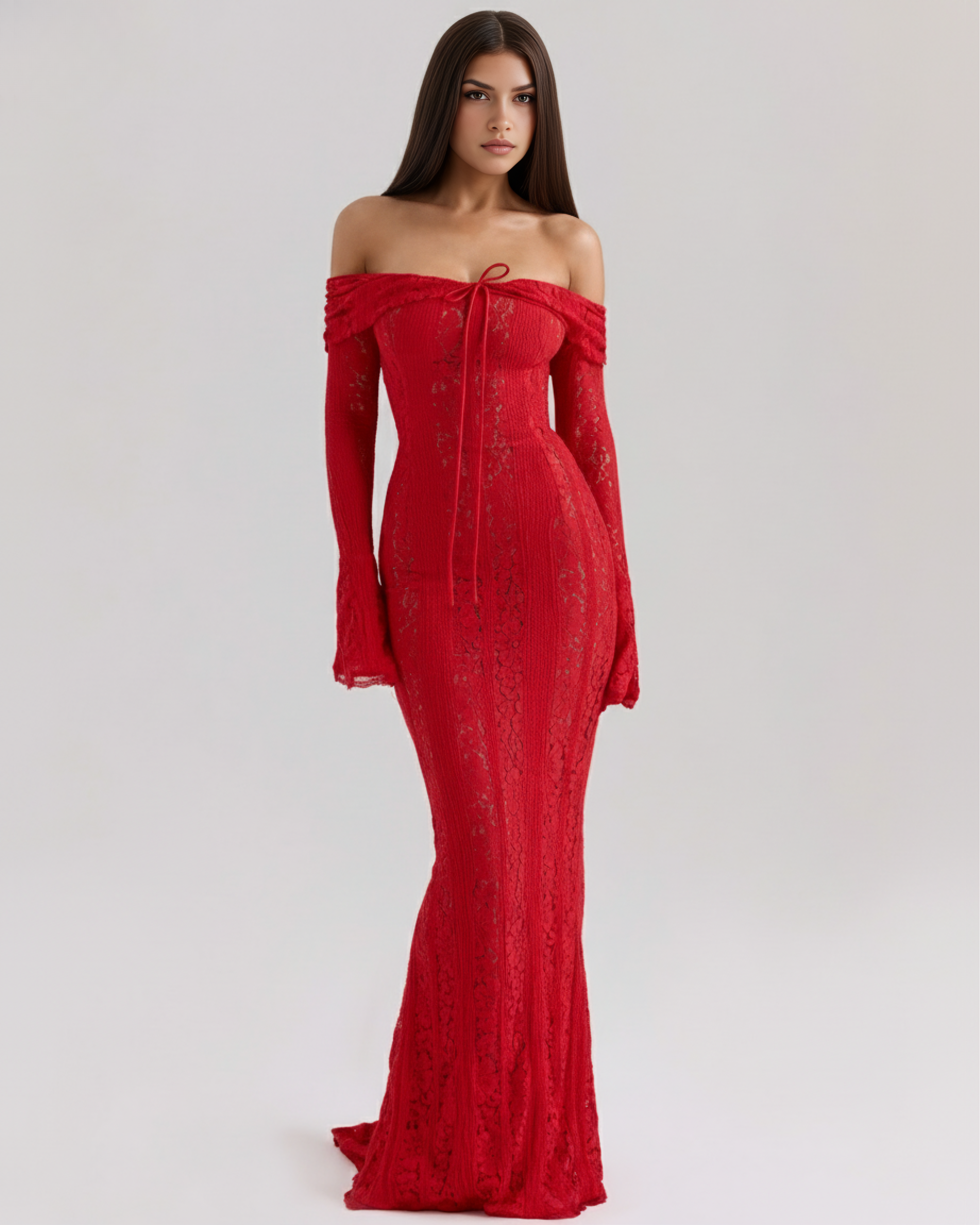 Alessandra Kırmızı Maxi Elbise