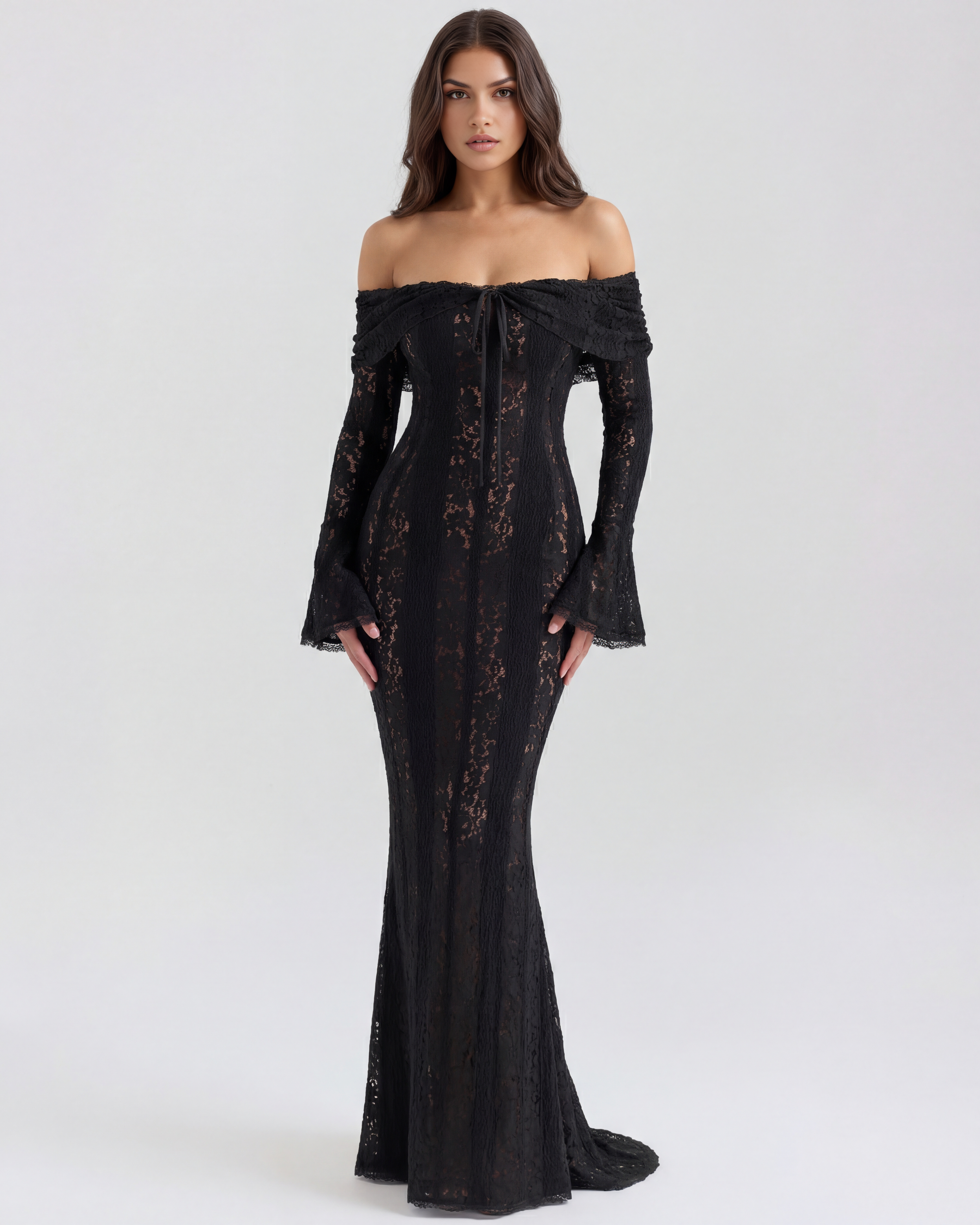 Alessandra Siyah Maxi Elbise