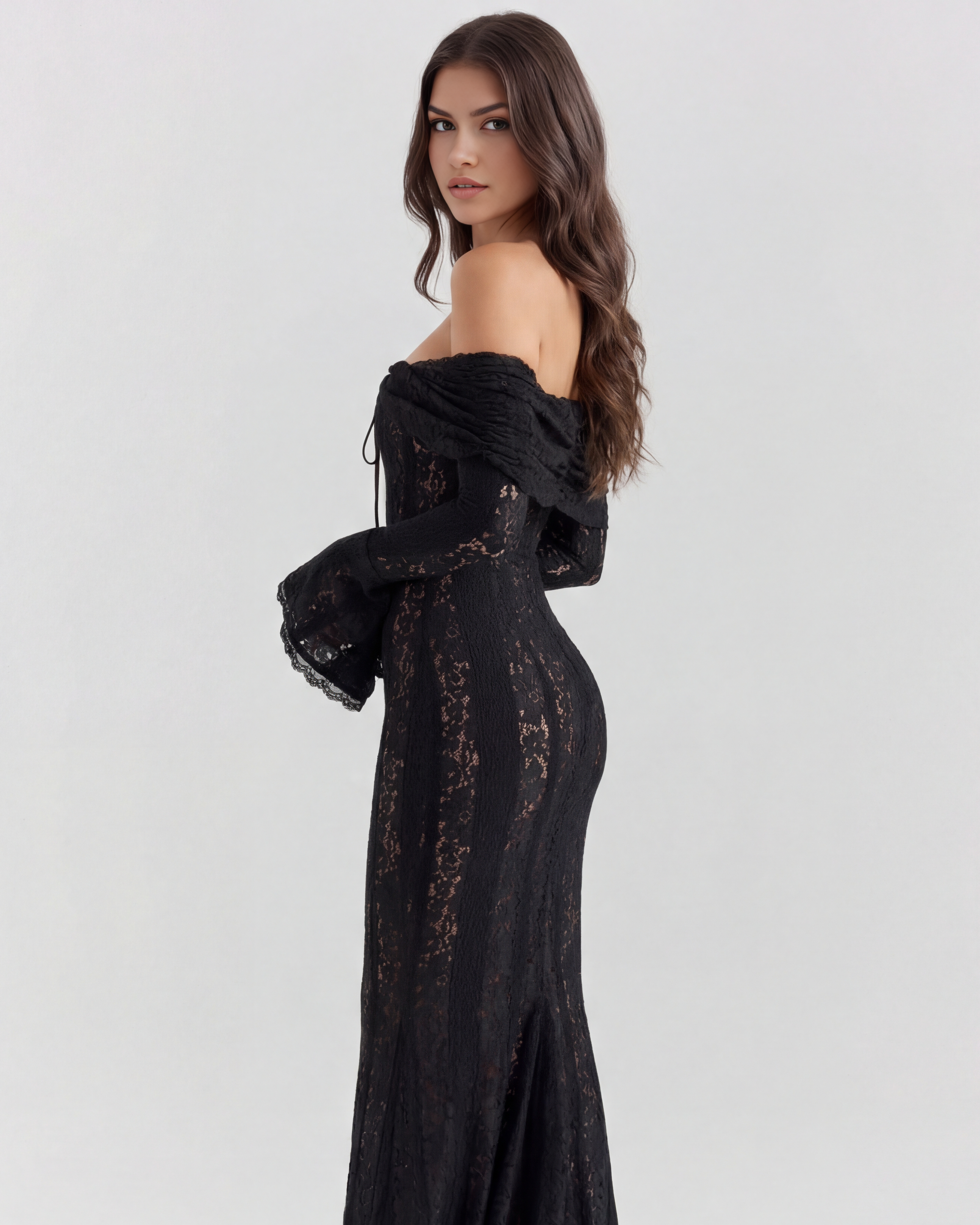 Alessandra Siyah Maxi Elbise