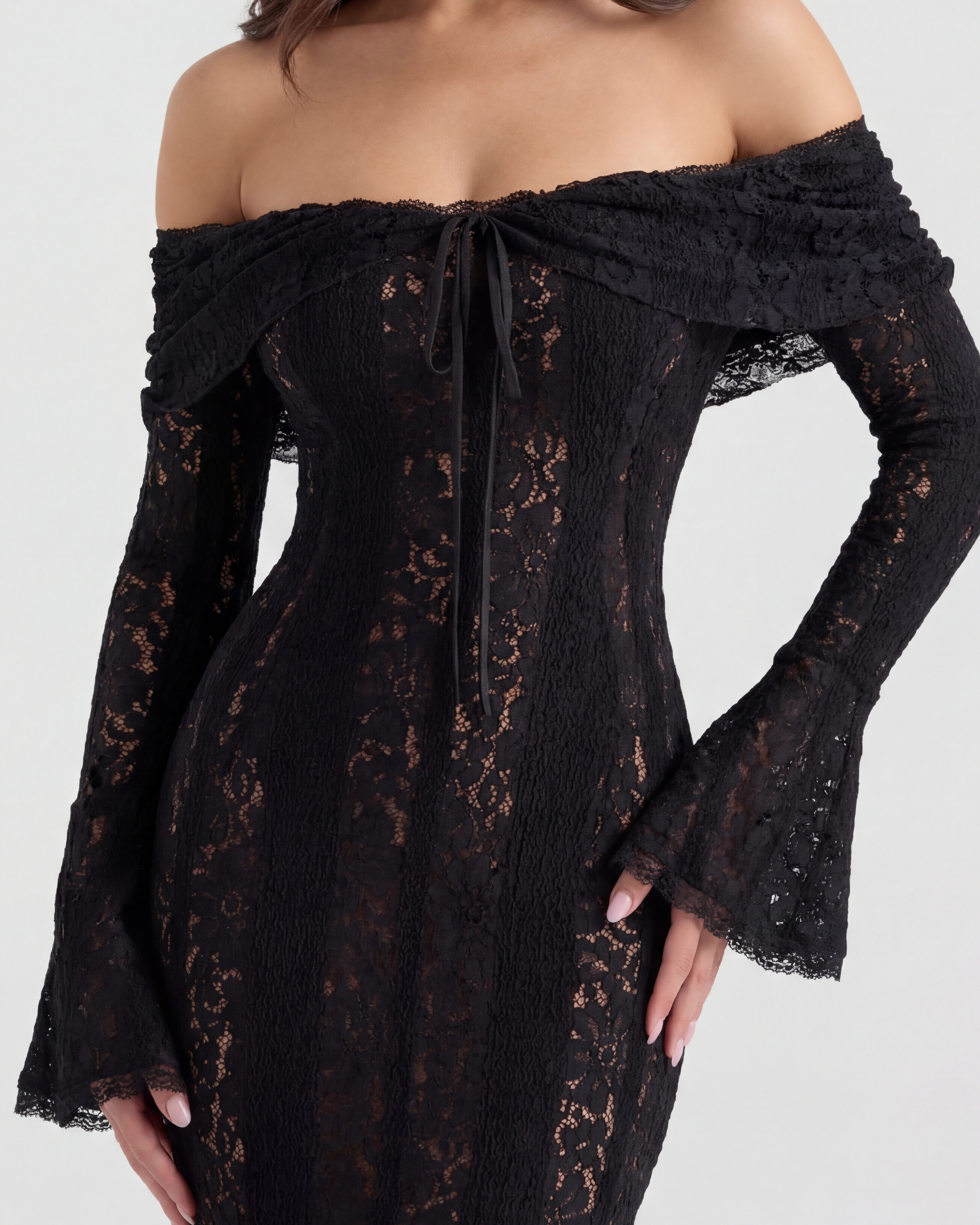 Alessandra Siyah Maxi Elbise