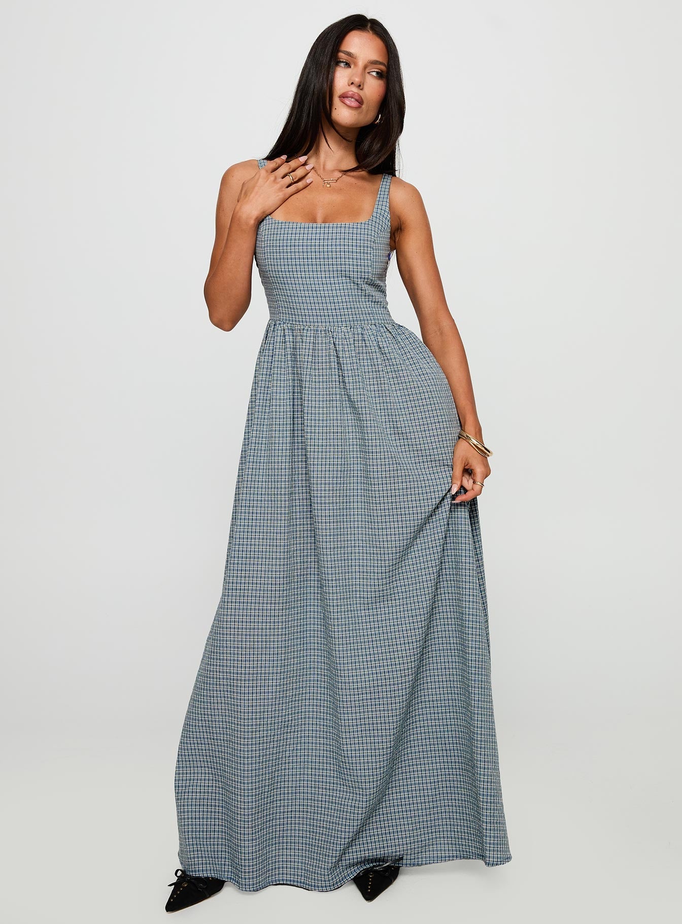 Cartmel Ekose Maxi Elbise