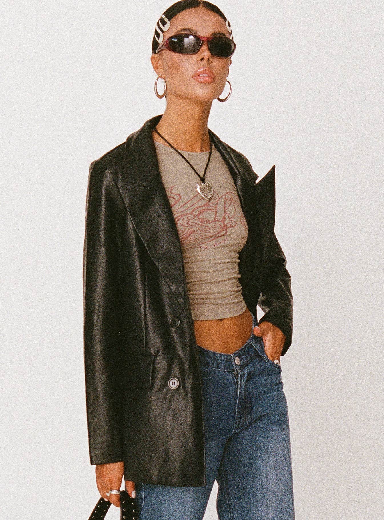 Ellen Suni Deri Blazer Ceket