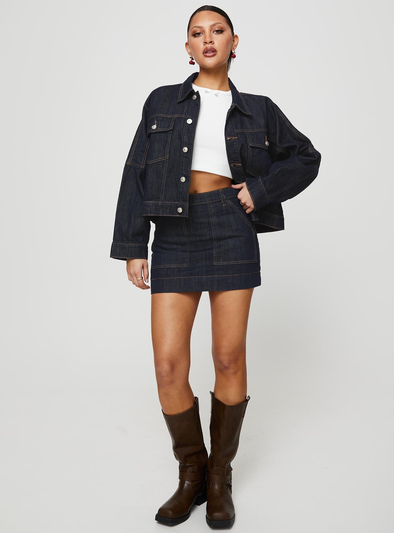 Koyu Yıkama Denim Hughes Ceket