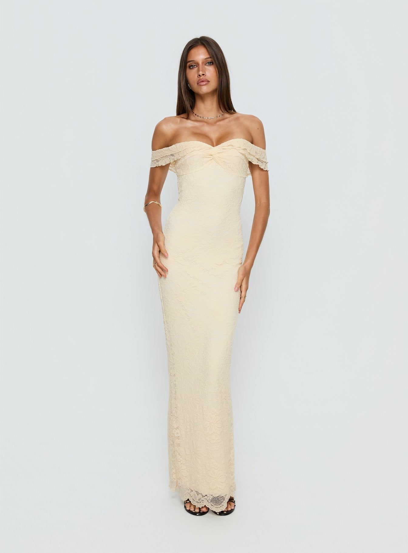 Anabeila Straplez Limon Maxi Elbise