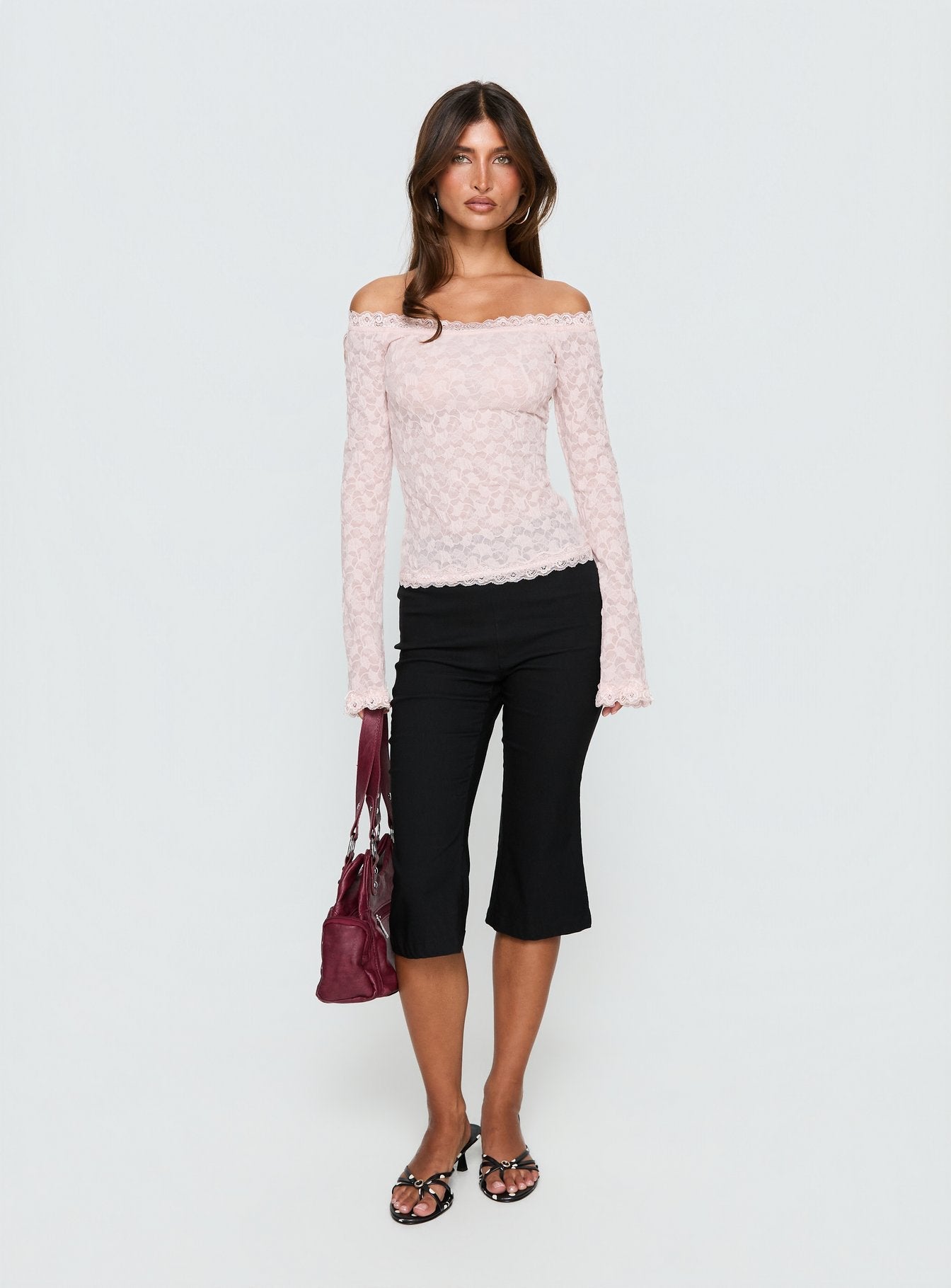 Mochapella Yumuşak Pembe Off-Shoulder Bluz
