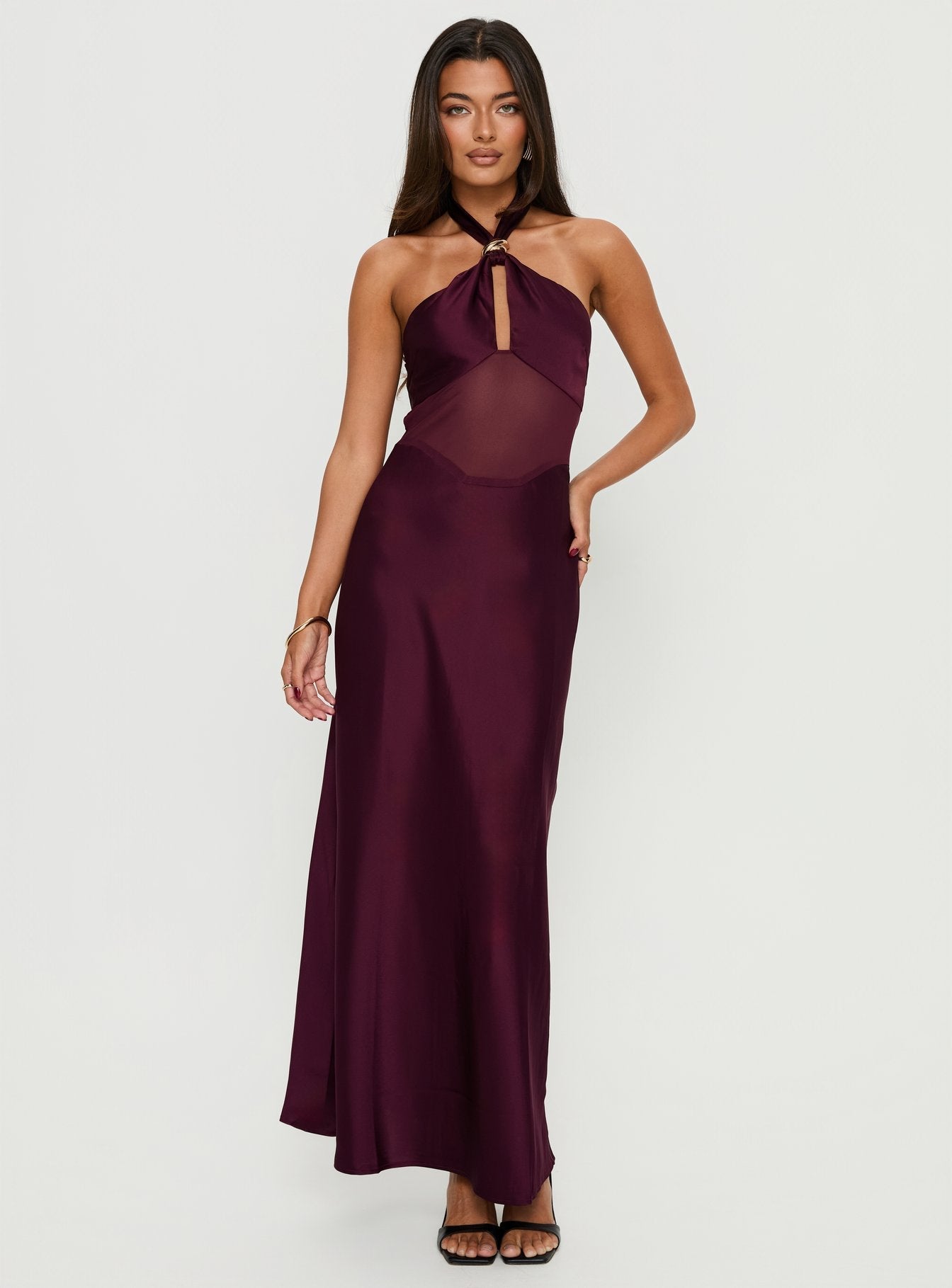 Erik Şifon Maxi Elbise - Rosario Halter Modeli