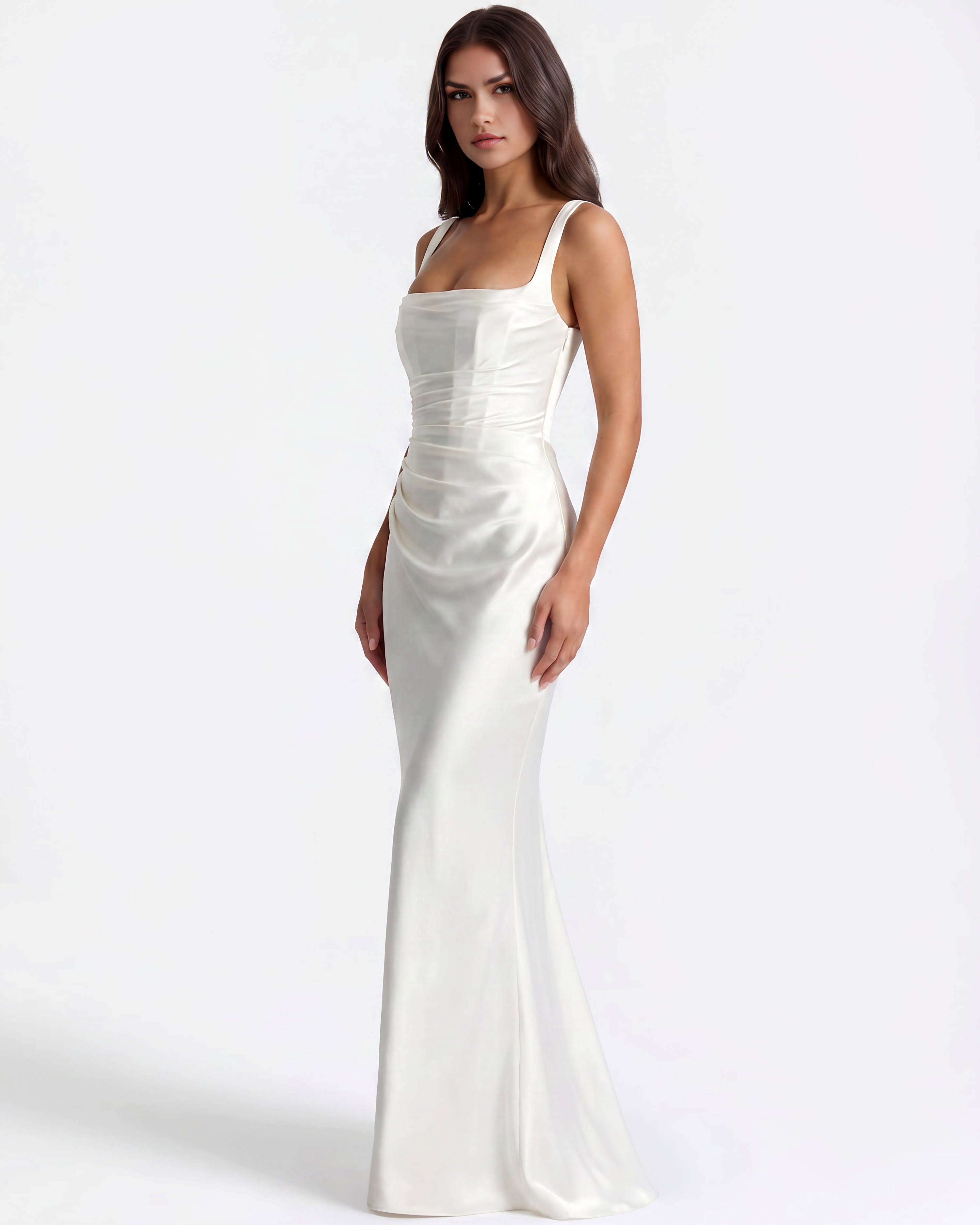 Adrienne Beyaz Maxi Elbise