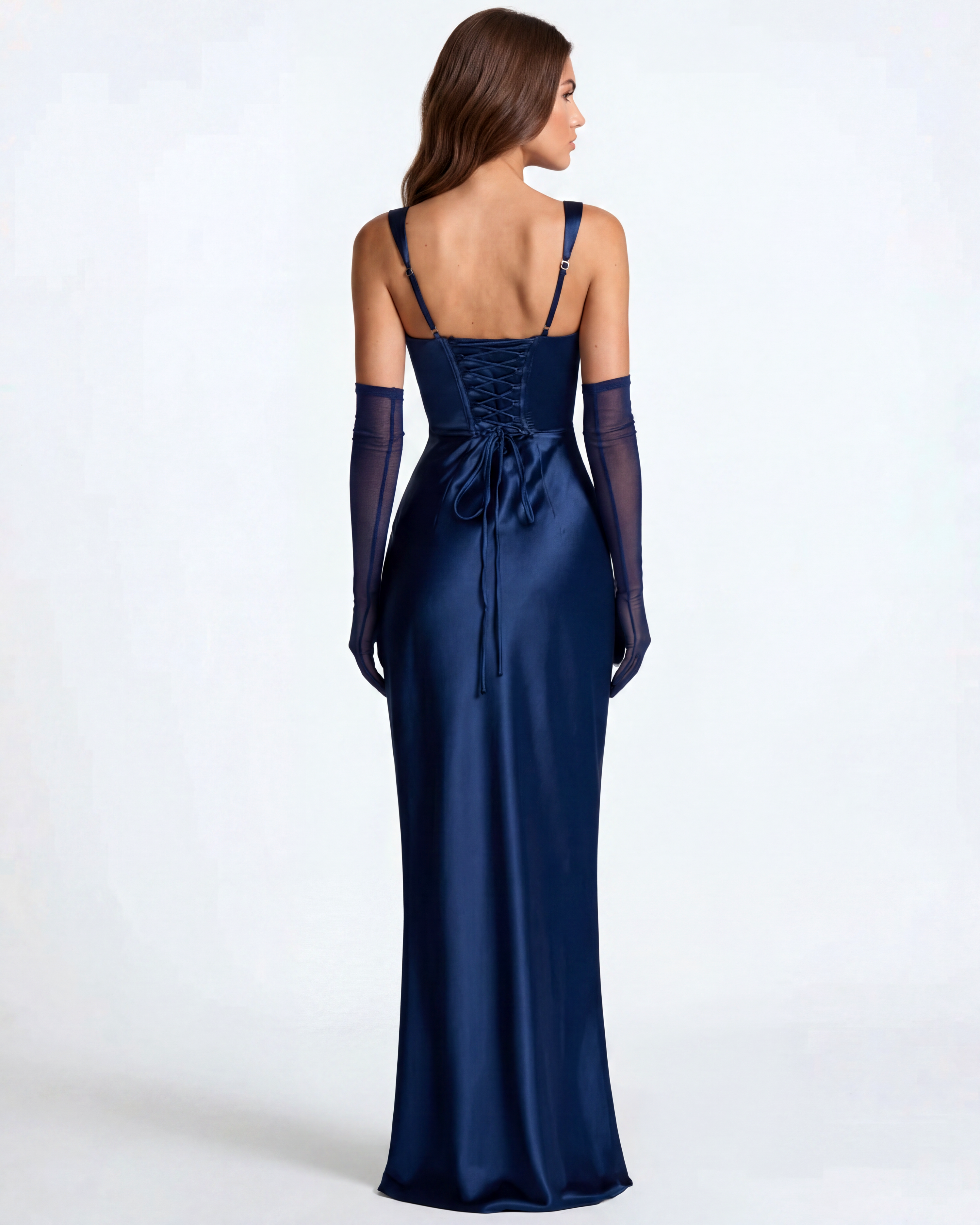 Adrienne Lacivert Maxi Elbise