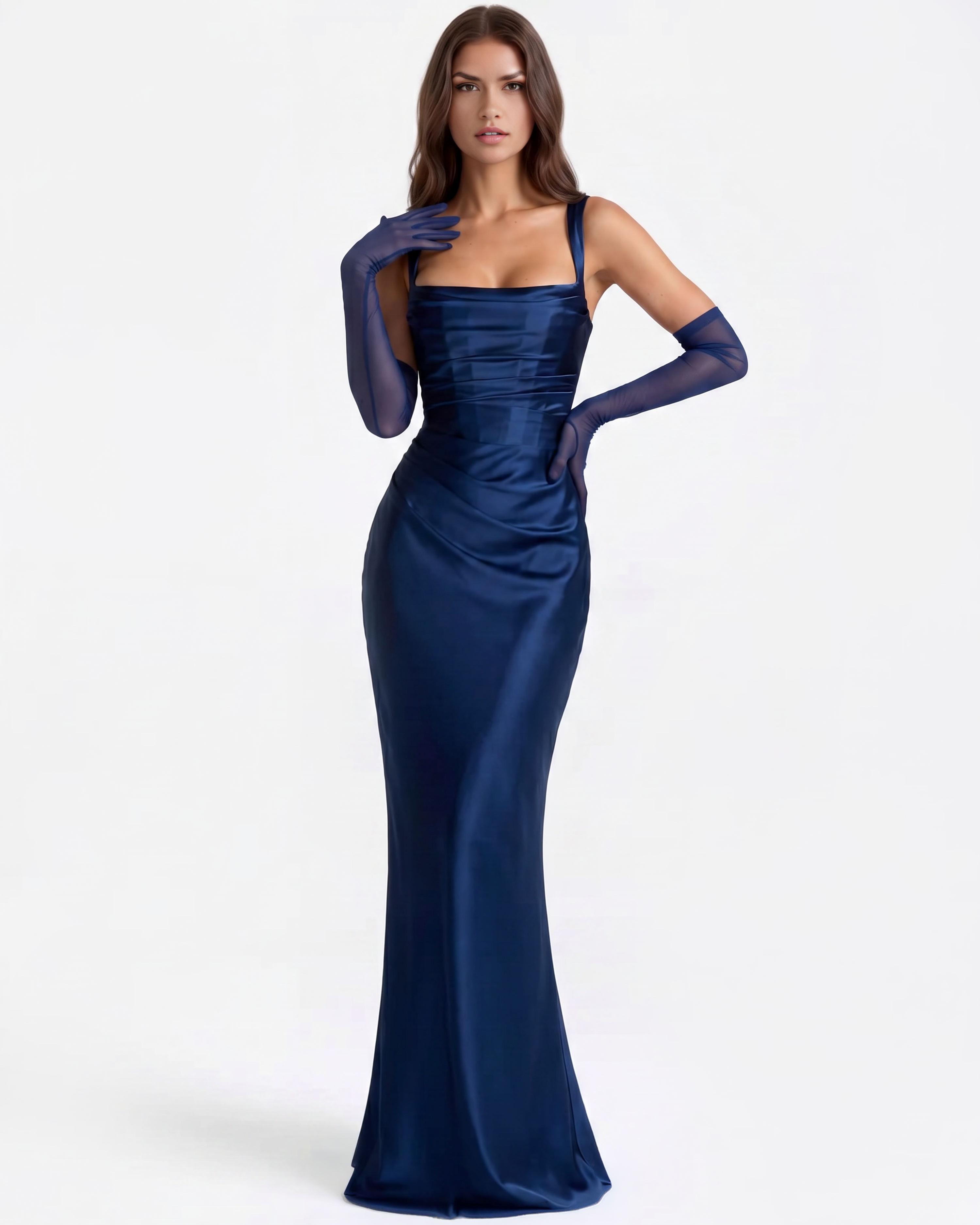 Adrienne Lacivert Maxi Elbise