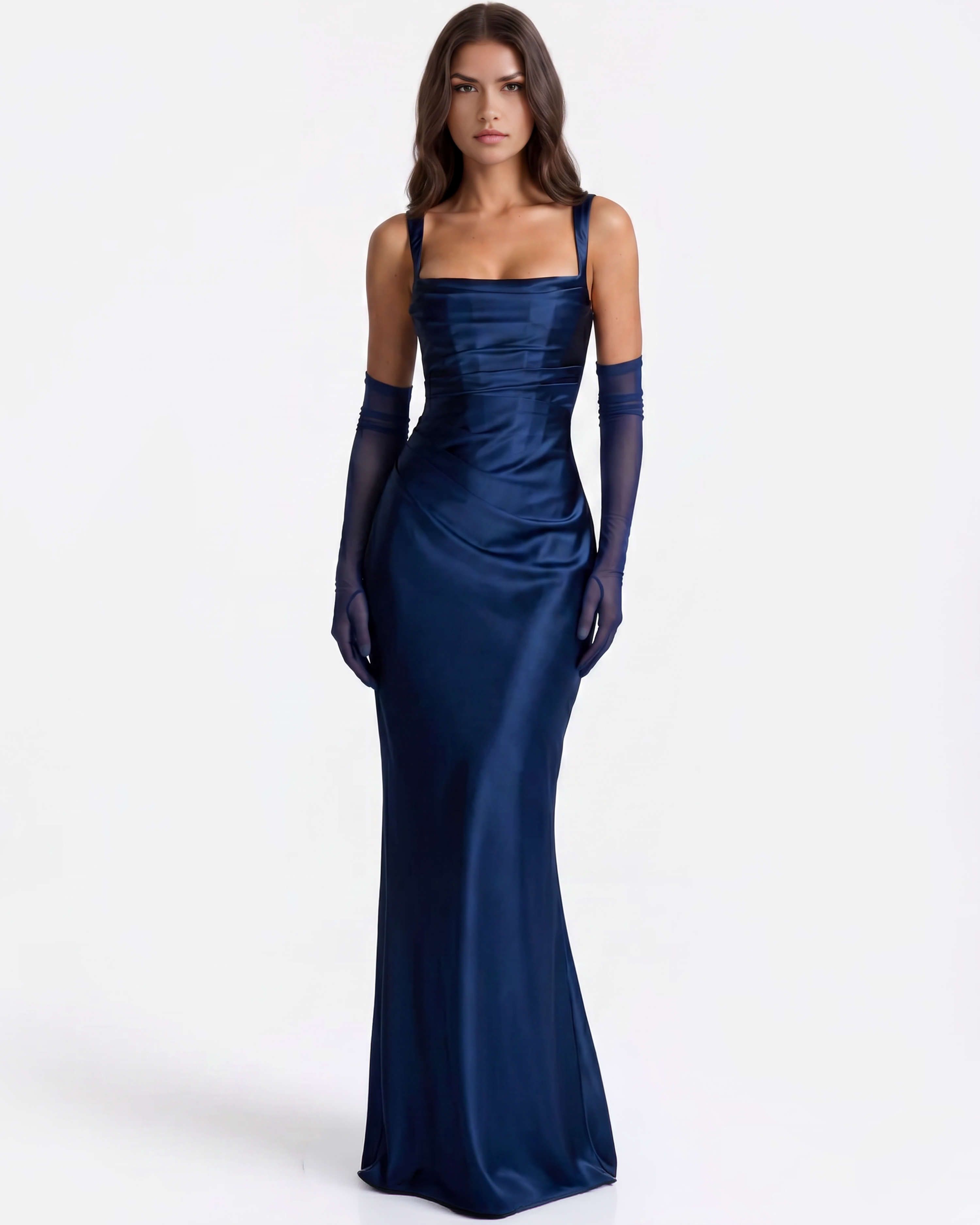 Adrienne Lacivert Maxi Elbise