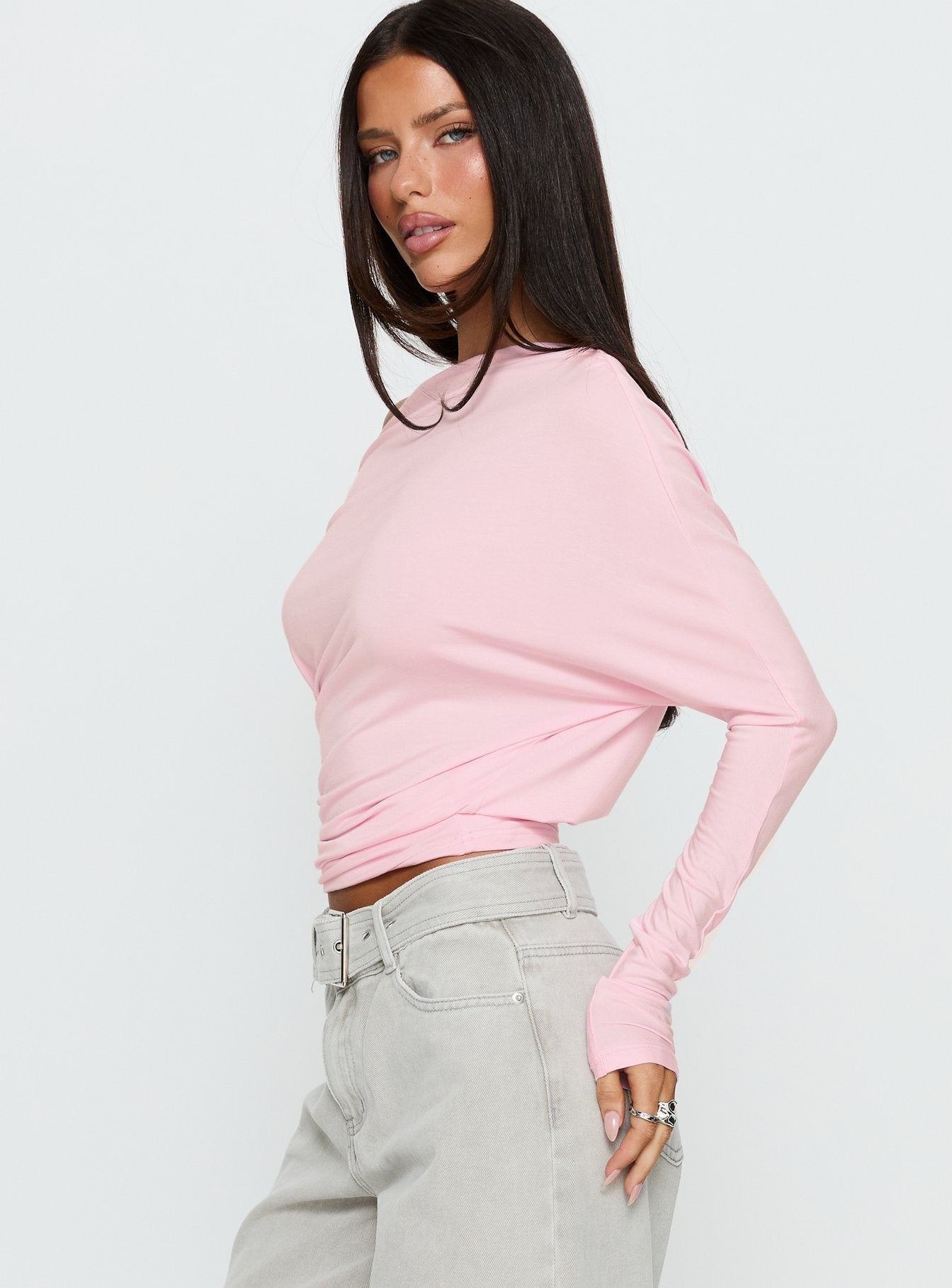 Off Shoulder Pembe Parti Bluzu