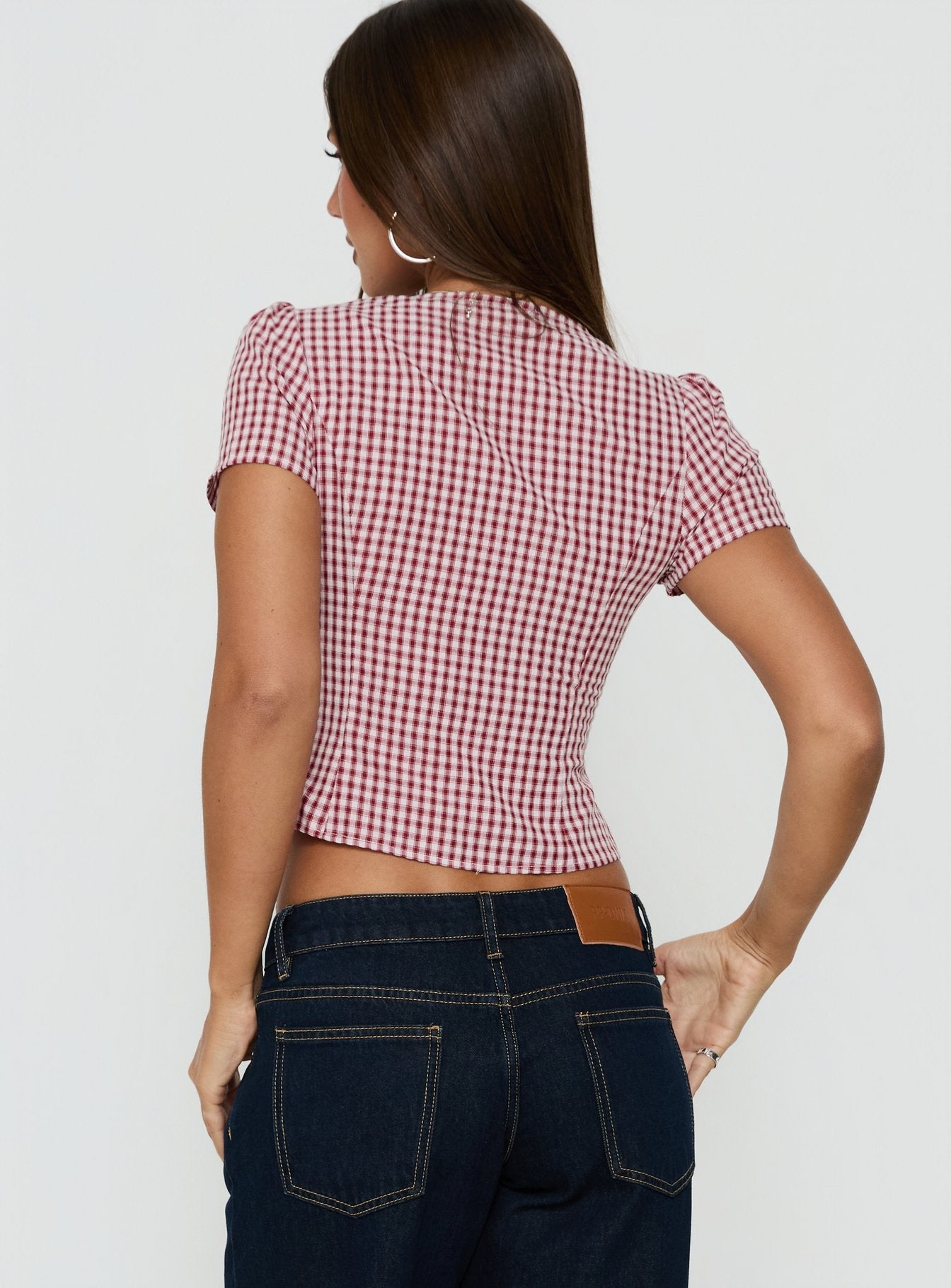 Isolda Kırmızı Gingham Bluz