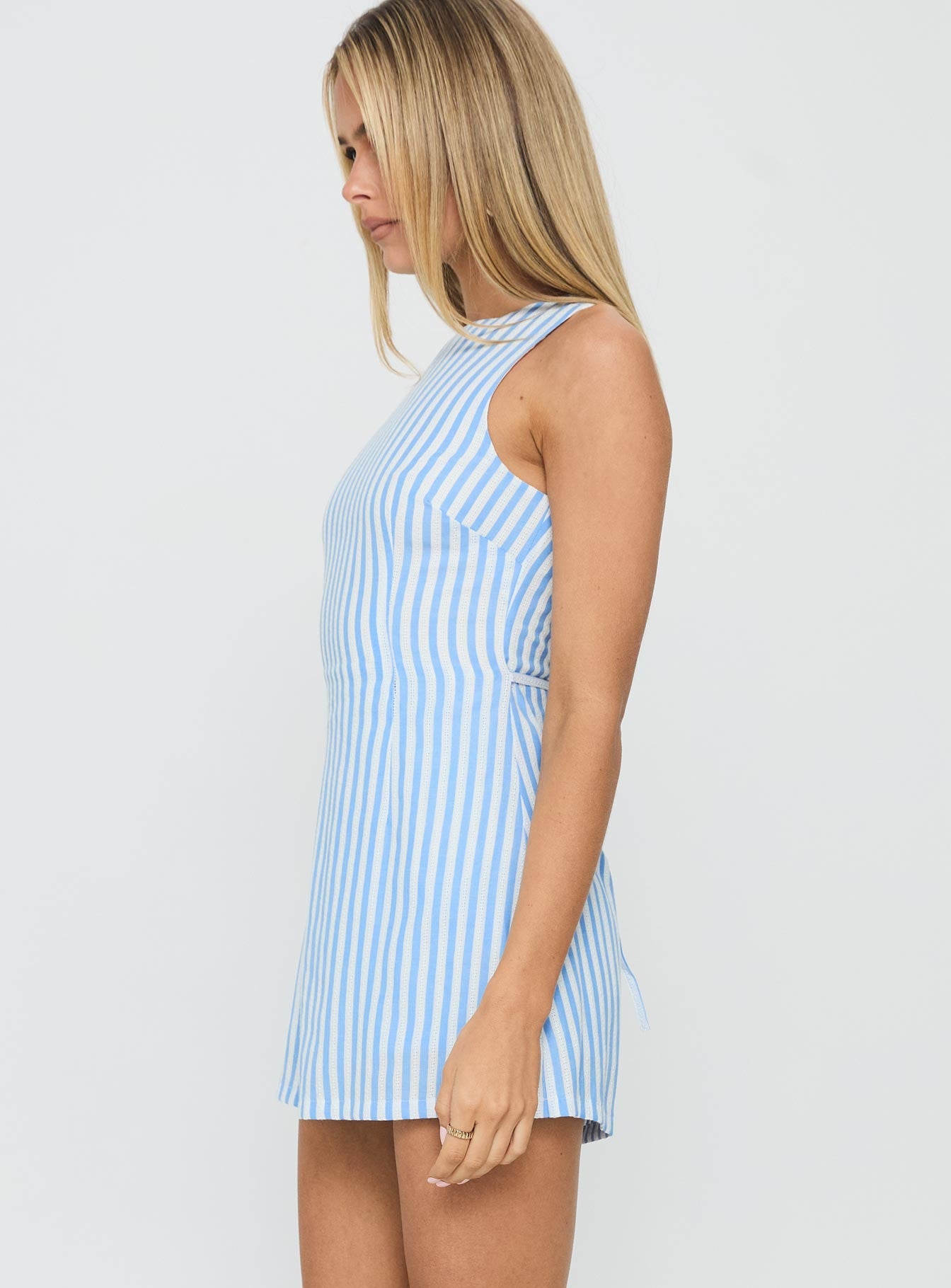 Yumiko Mavi Çizgili Romper