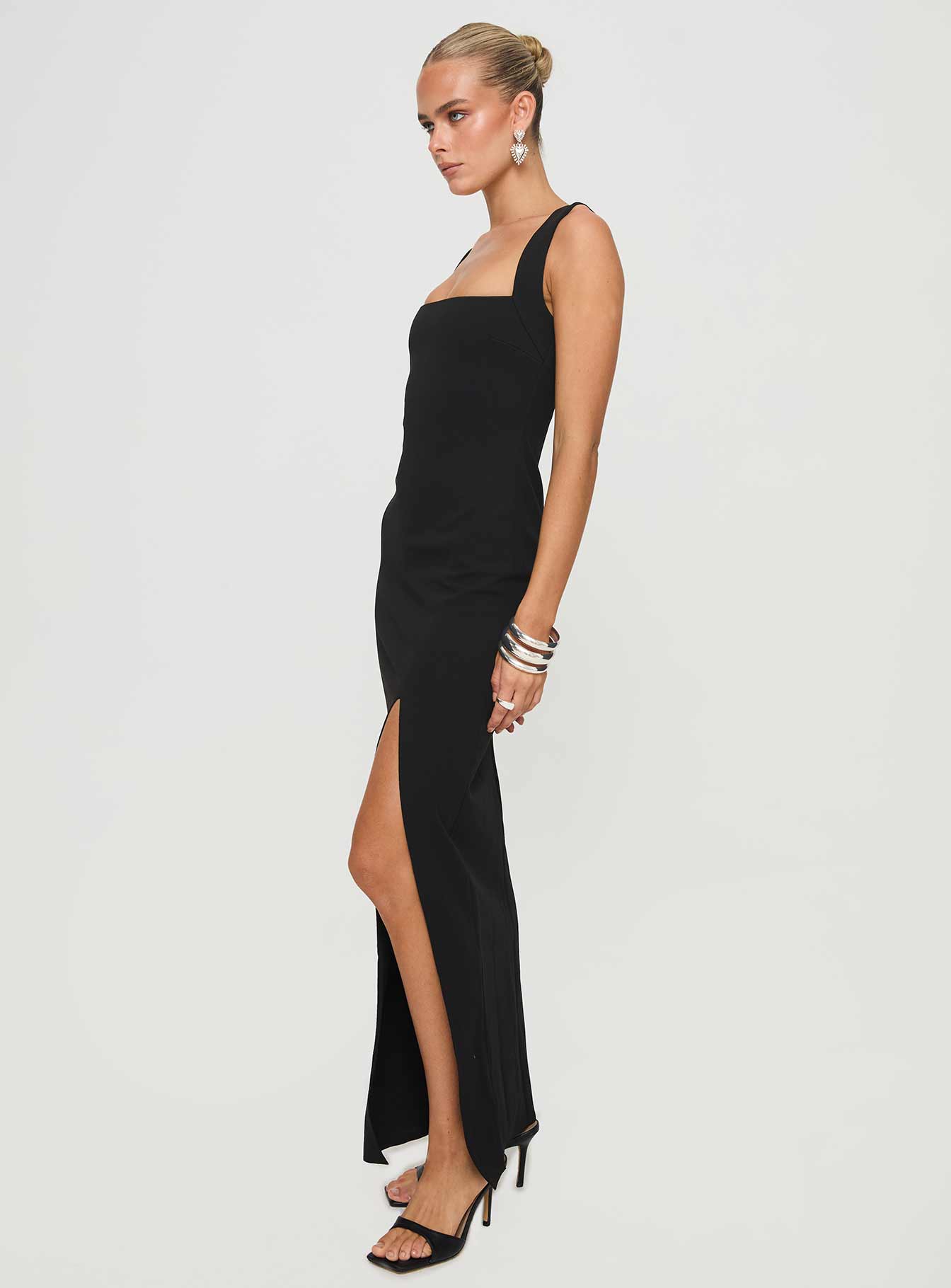 Siyah Bombshell Maxi Elbise