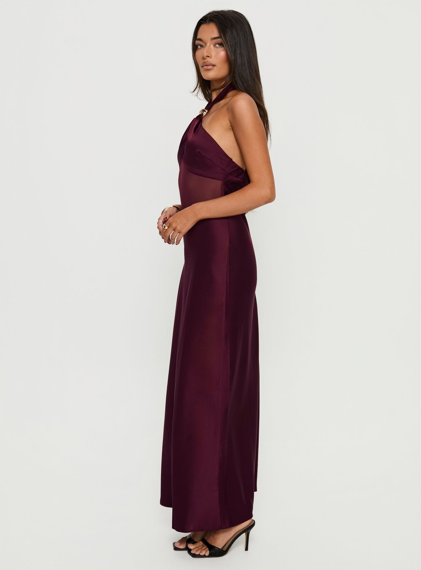 Erik Şifon Maxi Elbise - Rosario Halter Modeli