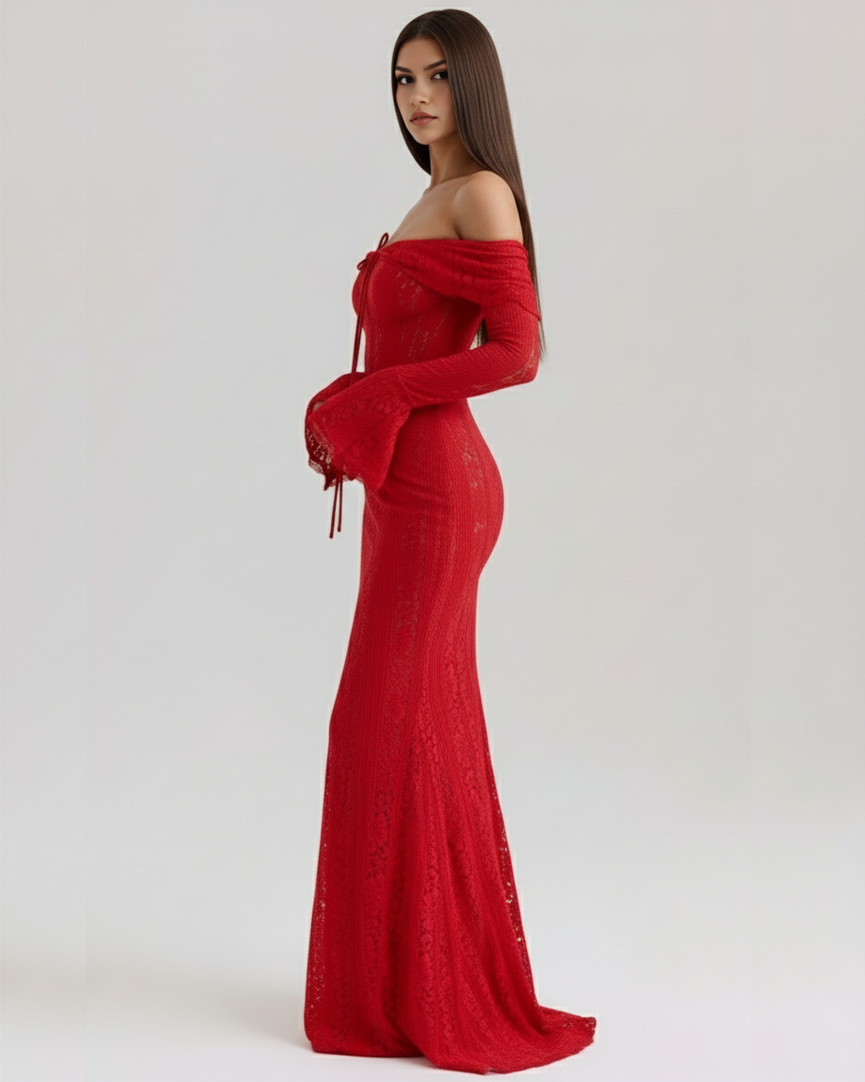 Alessandra Kırmızı Maxi Elbise
