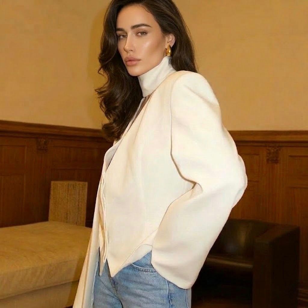 Aurélie Tie-Scarf Blazer