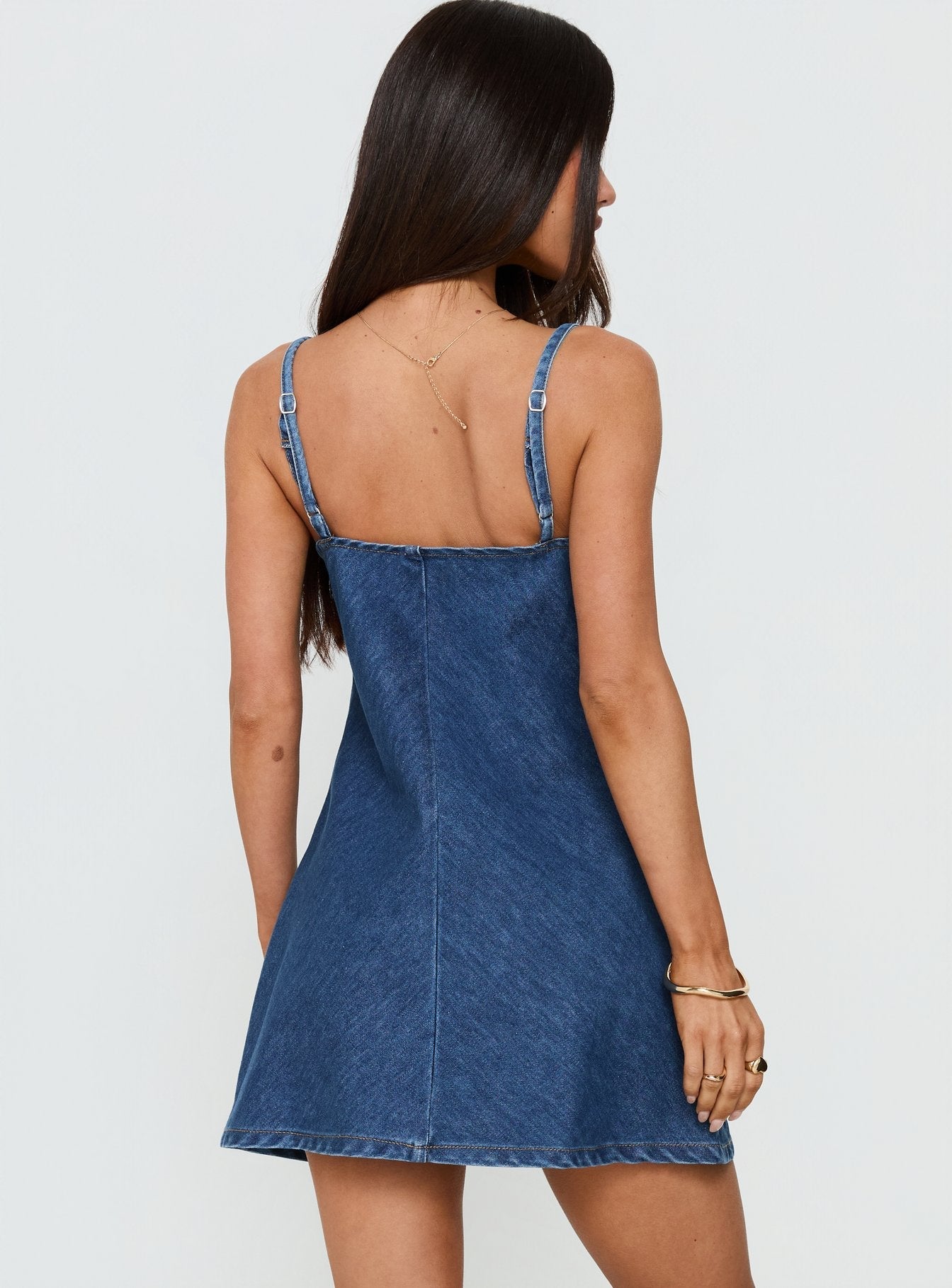 Arwen Mavi Denim Mini Elbise
