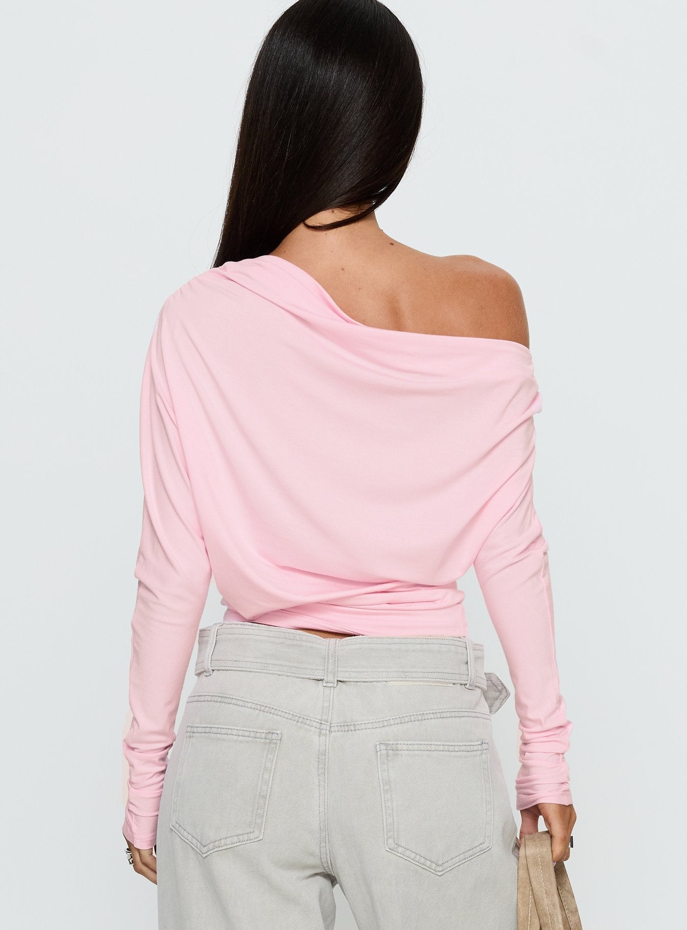 Off Shoulder Pembe Parti Bluzu