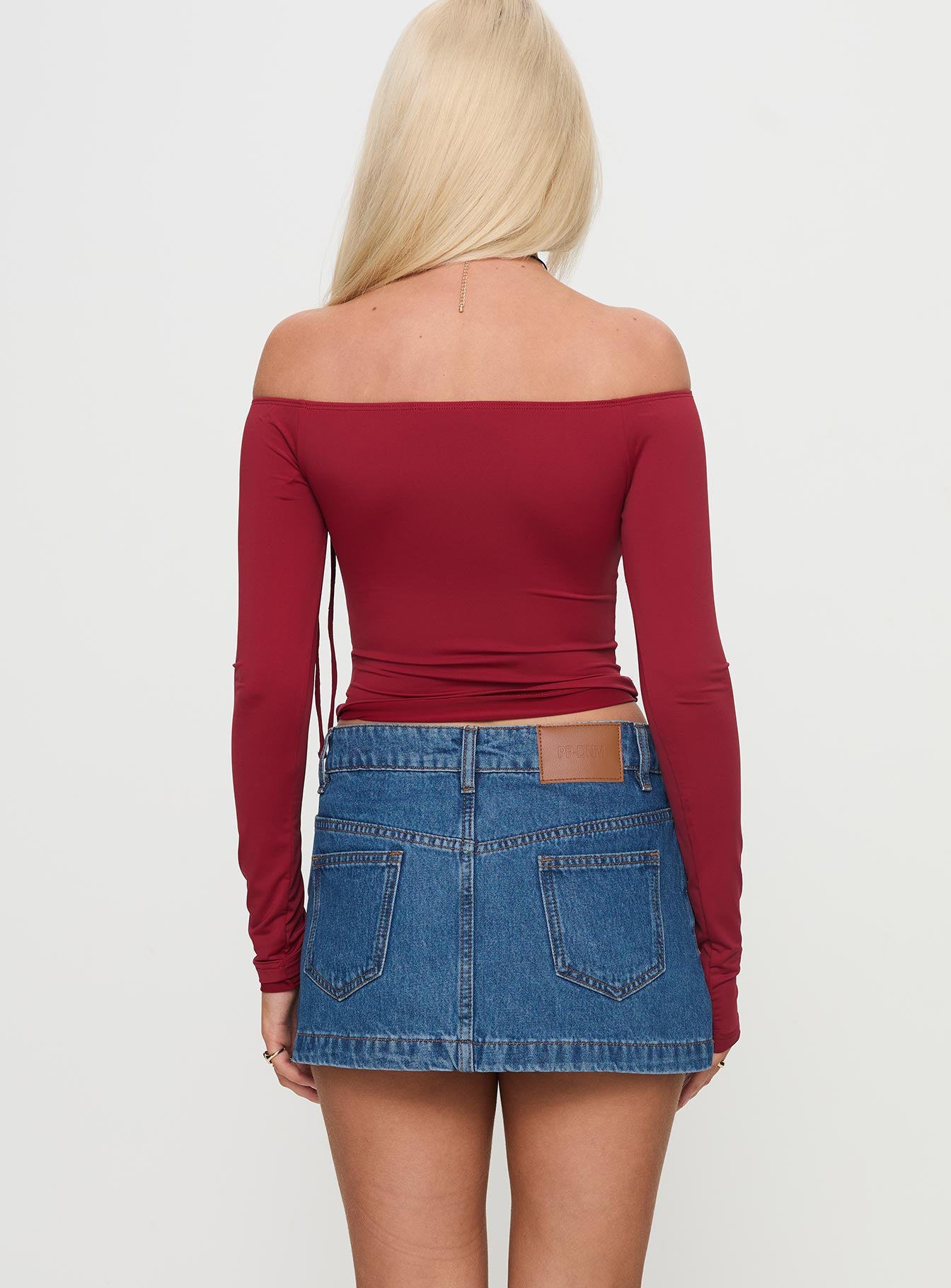 Nicolina Açık Yıkama Alçak Bel Denim Mini Etek