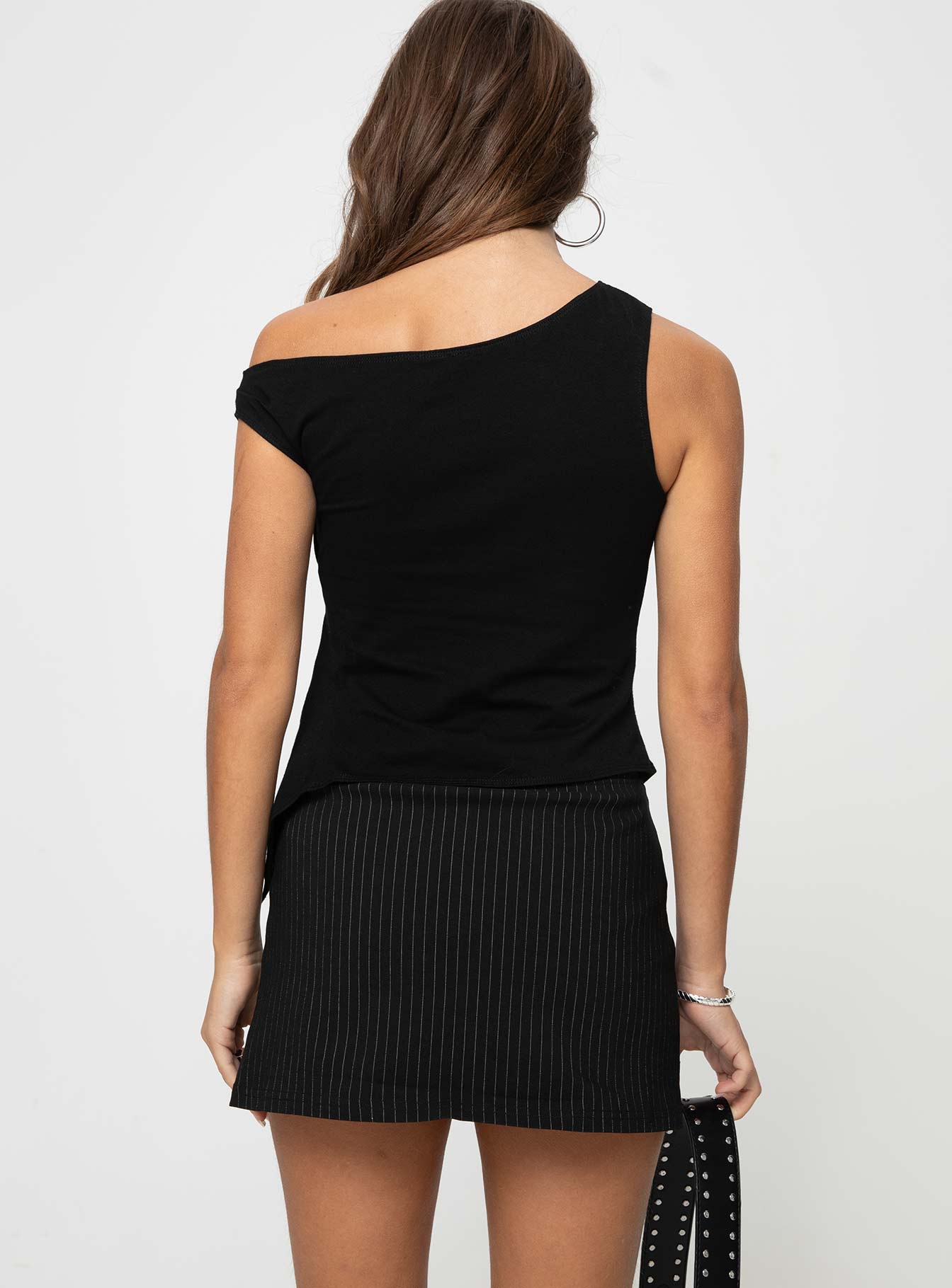 Siyah Kare Askılı Bluz - Off The Shoulder
