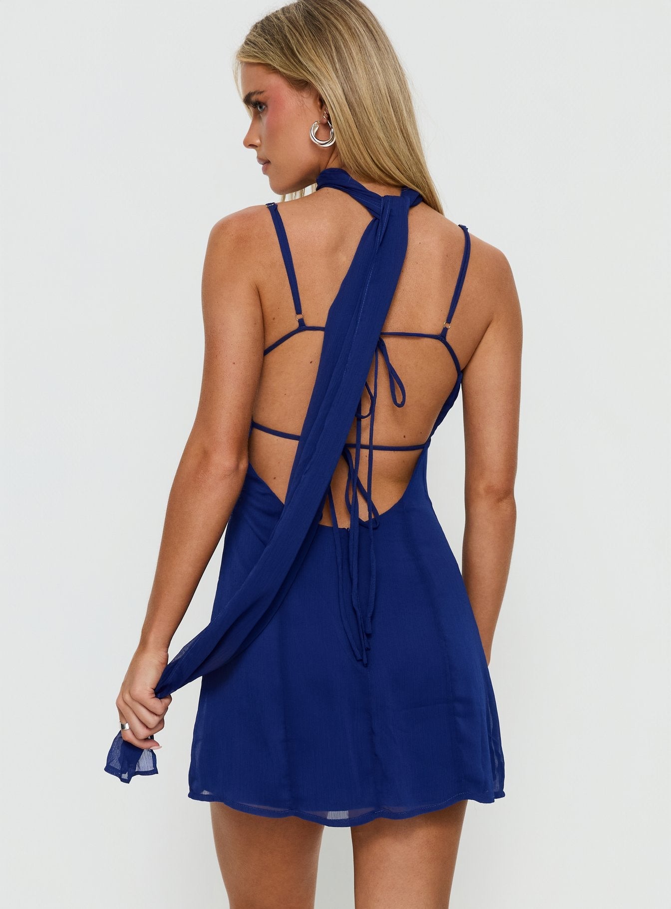 Jadira Lacivert Mini Elbise