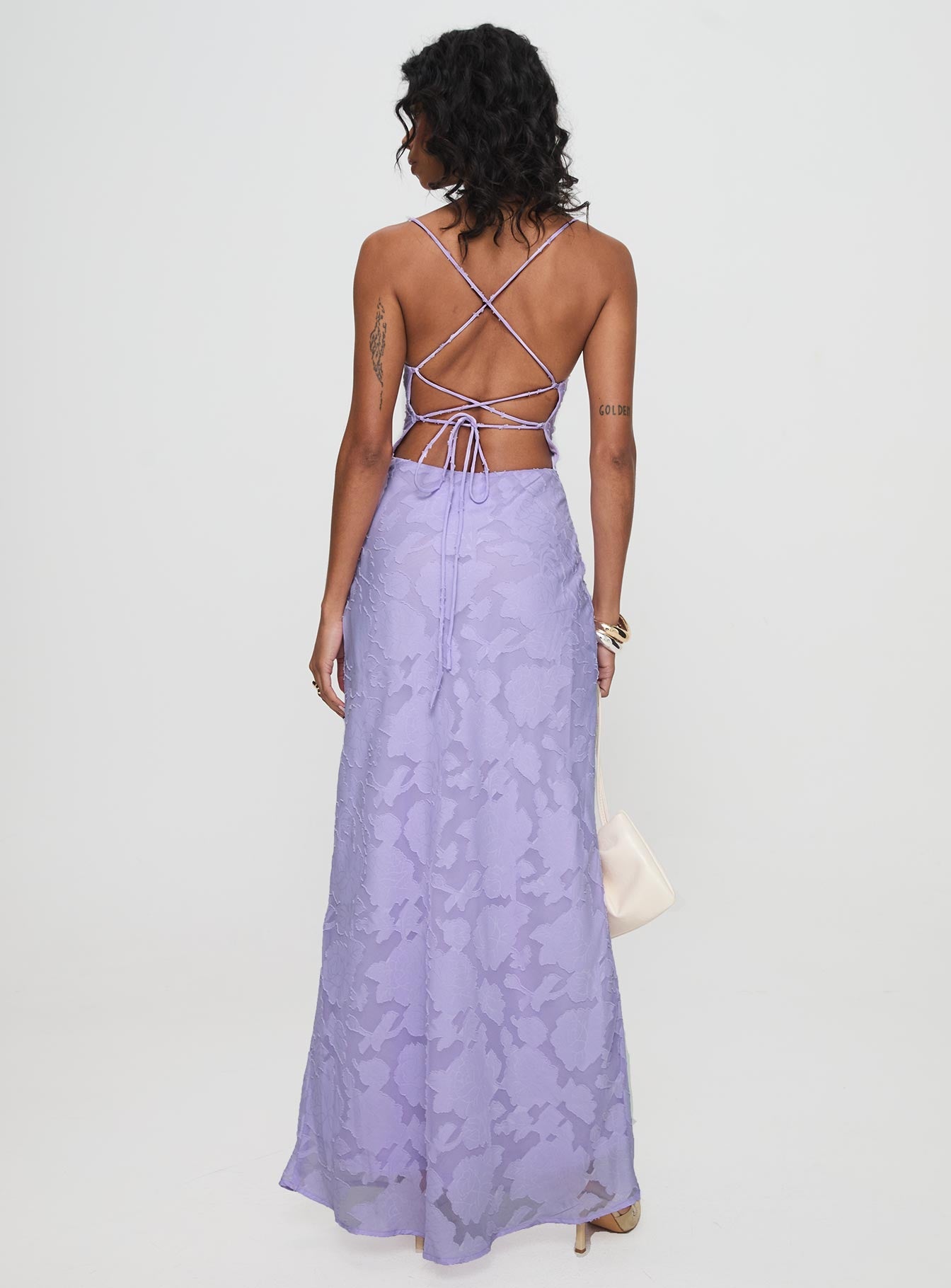 Celena Leylak Maxi Elbise