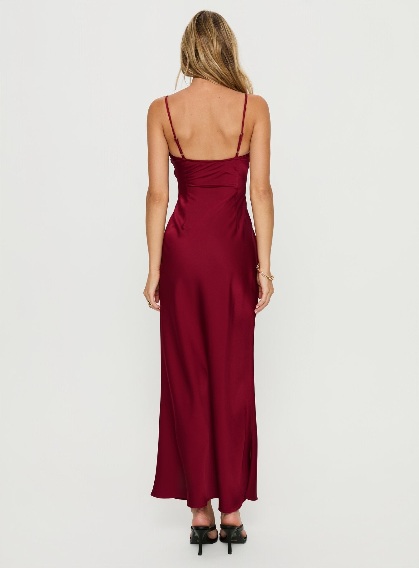 Engracia Bordo Pullu Maxi Elbise