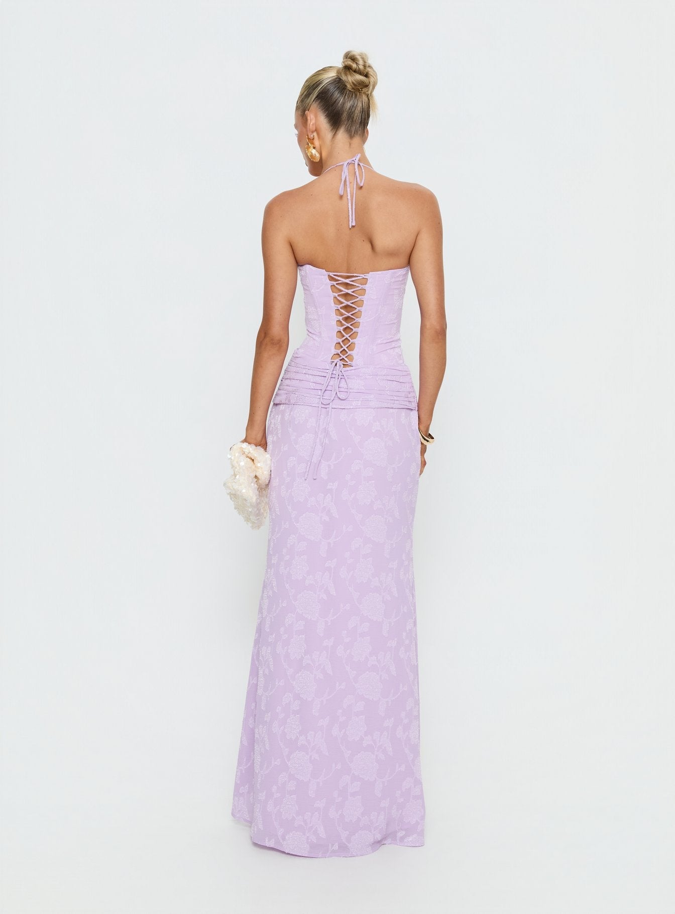 Portofino Lila Korsaj Maxi Elbise