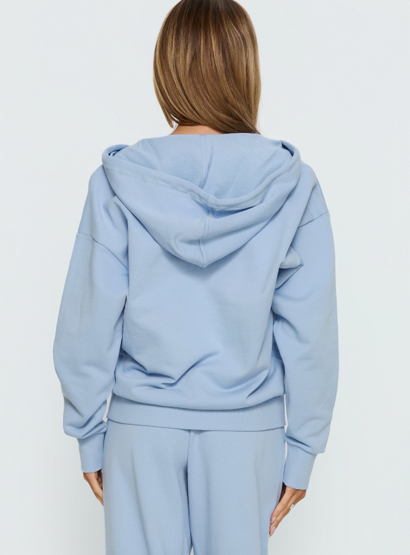Buz Mavisi Oversize Kapüşonlu Sweatshirt
