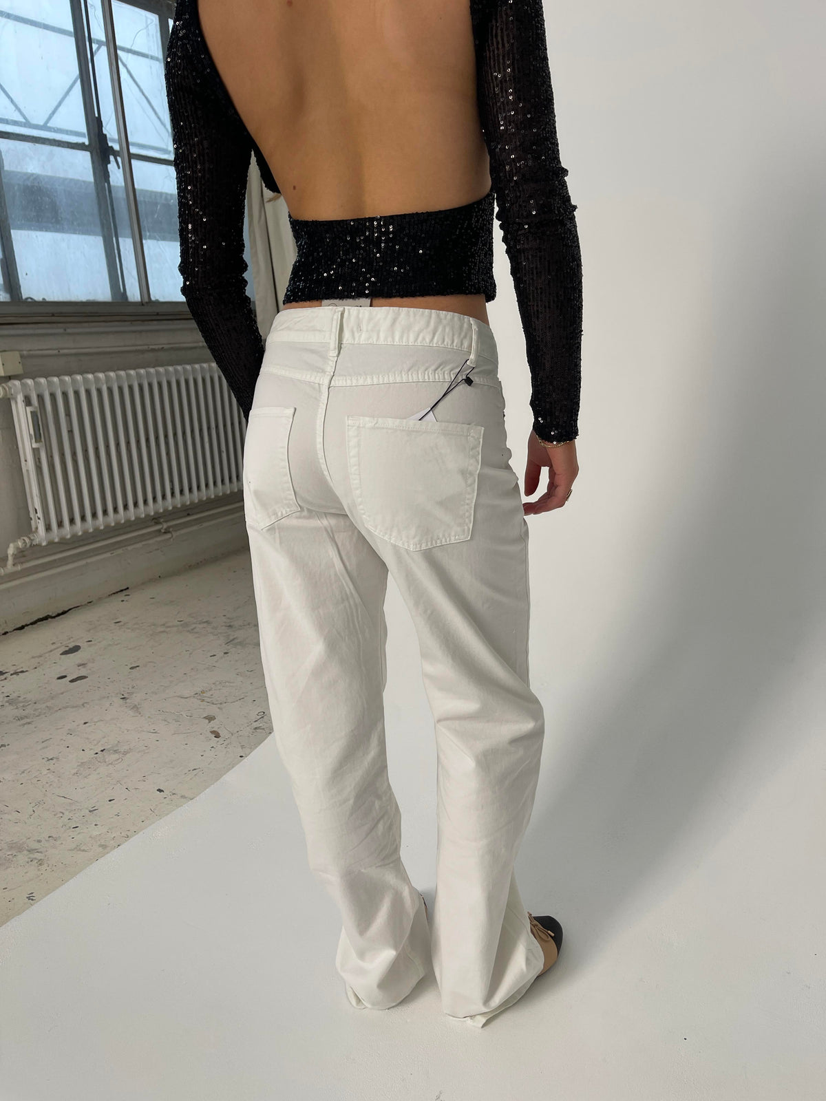 Anemon Beyaz Oversize Denim Pantolon