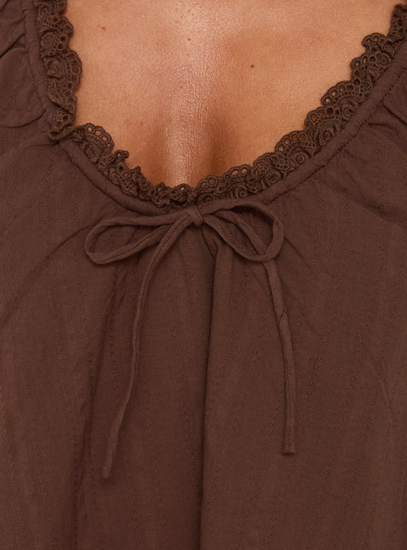 Antiquity Çikolata Rengi Babydoll Bluz