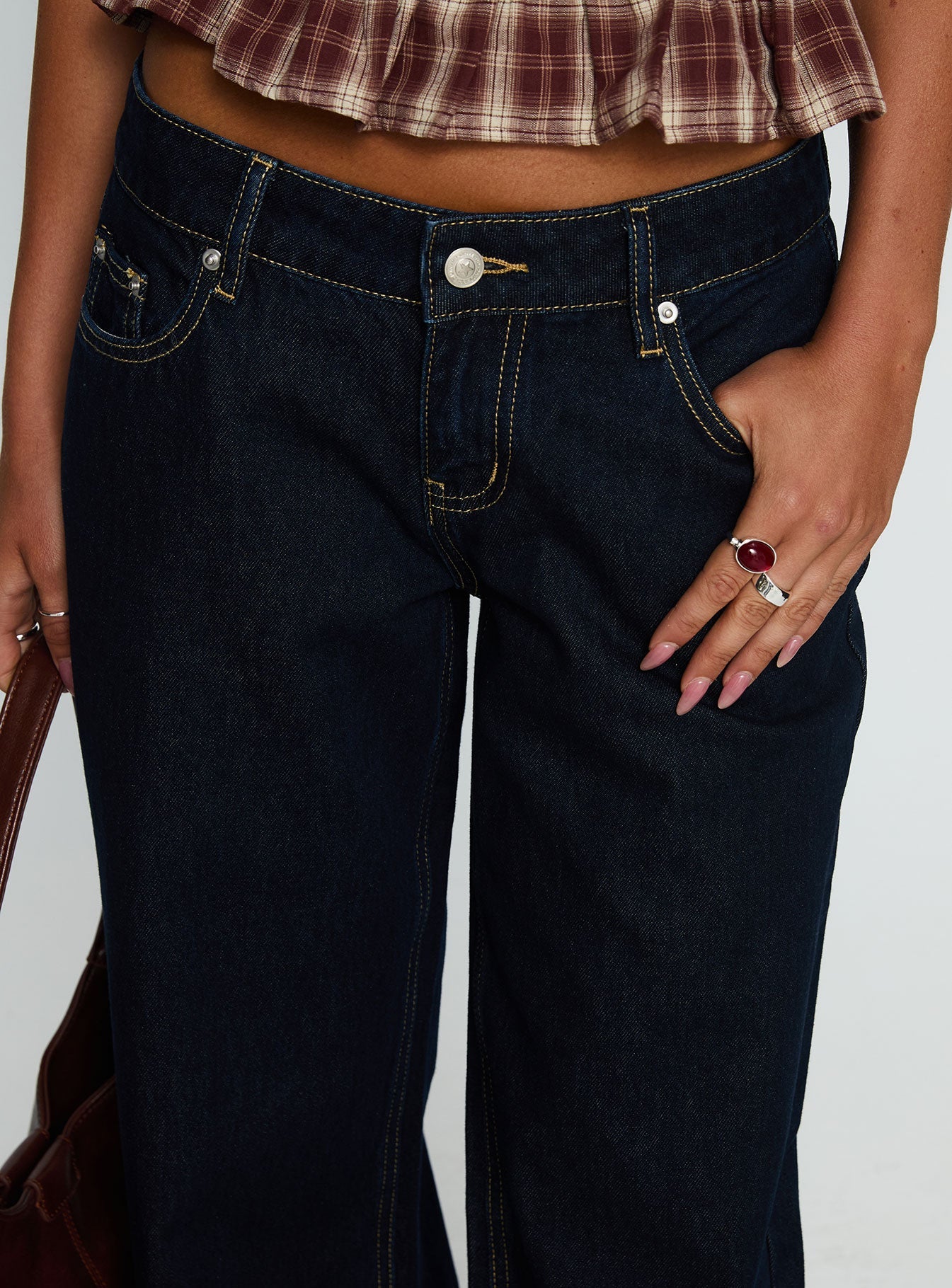 Tidal Wave Düşük Bel Ham Denim Düz Paça Kot Pantolon