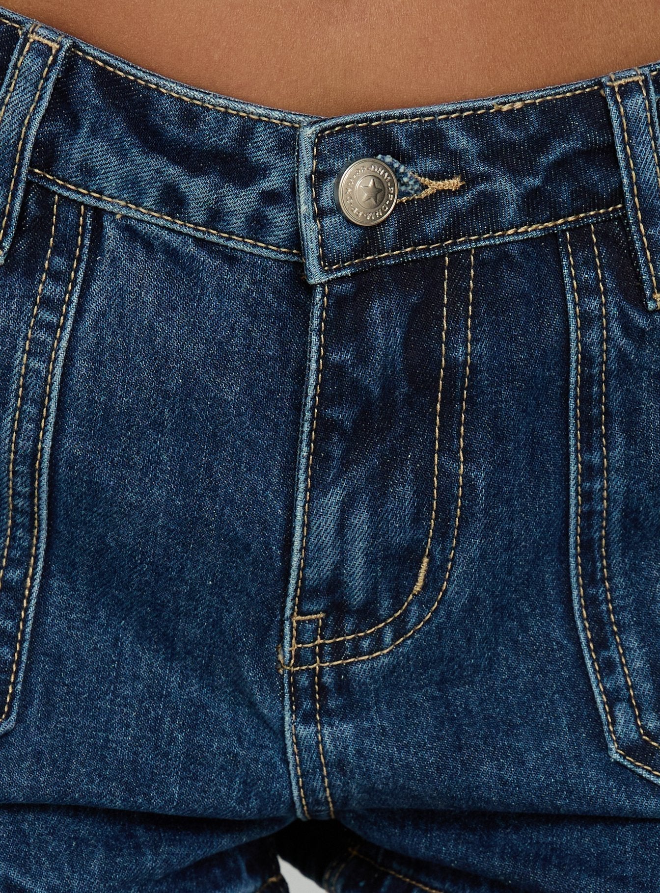Kirkes Orta Mavi Mikro Denim Kargo Şort