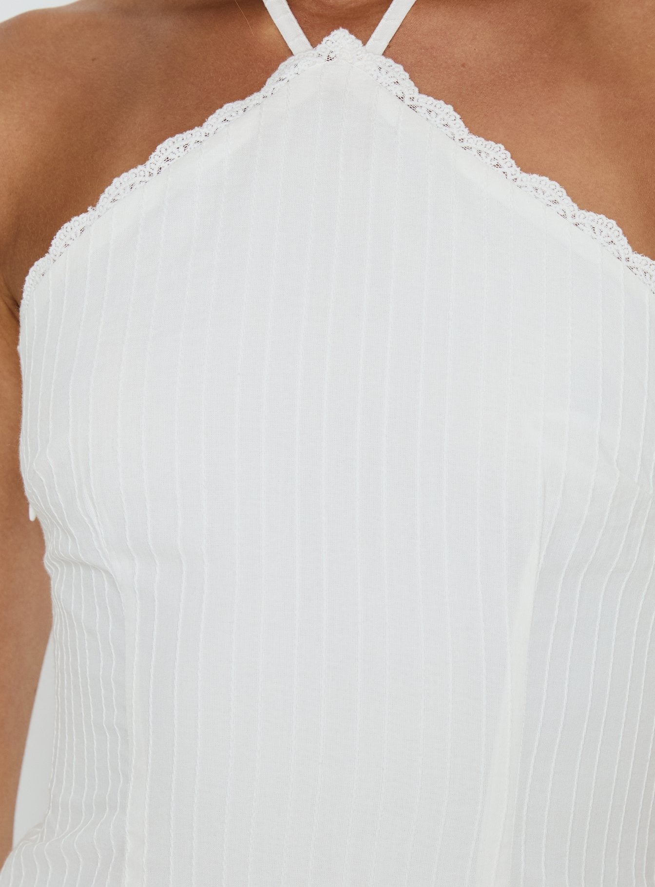 Beyaz Hunnie Halter Mini Elbise