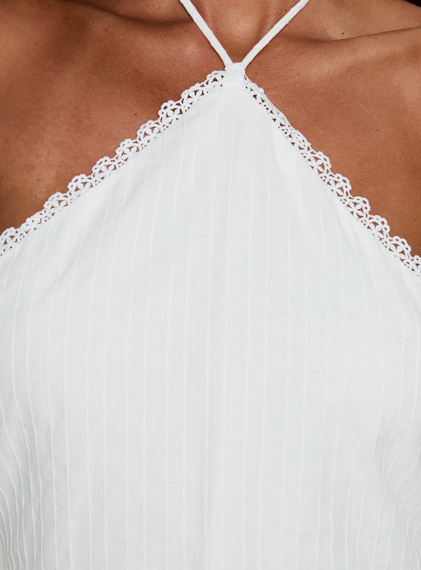 Beyaz Halter Mini Elbise