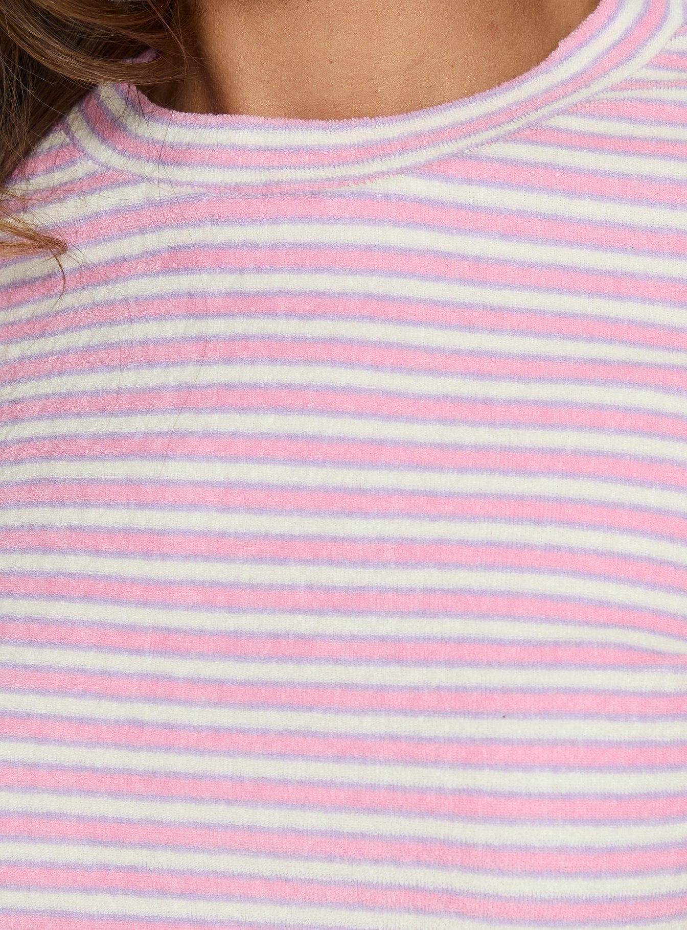 Pamuklu Pembe Çizgili Bebek Tişörtü